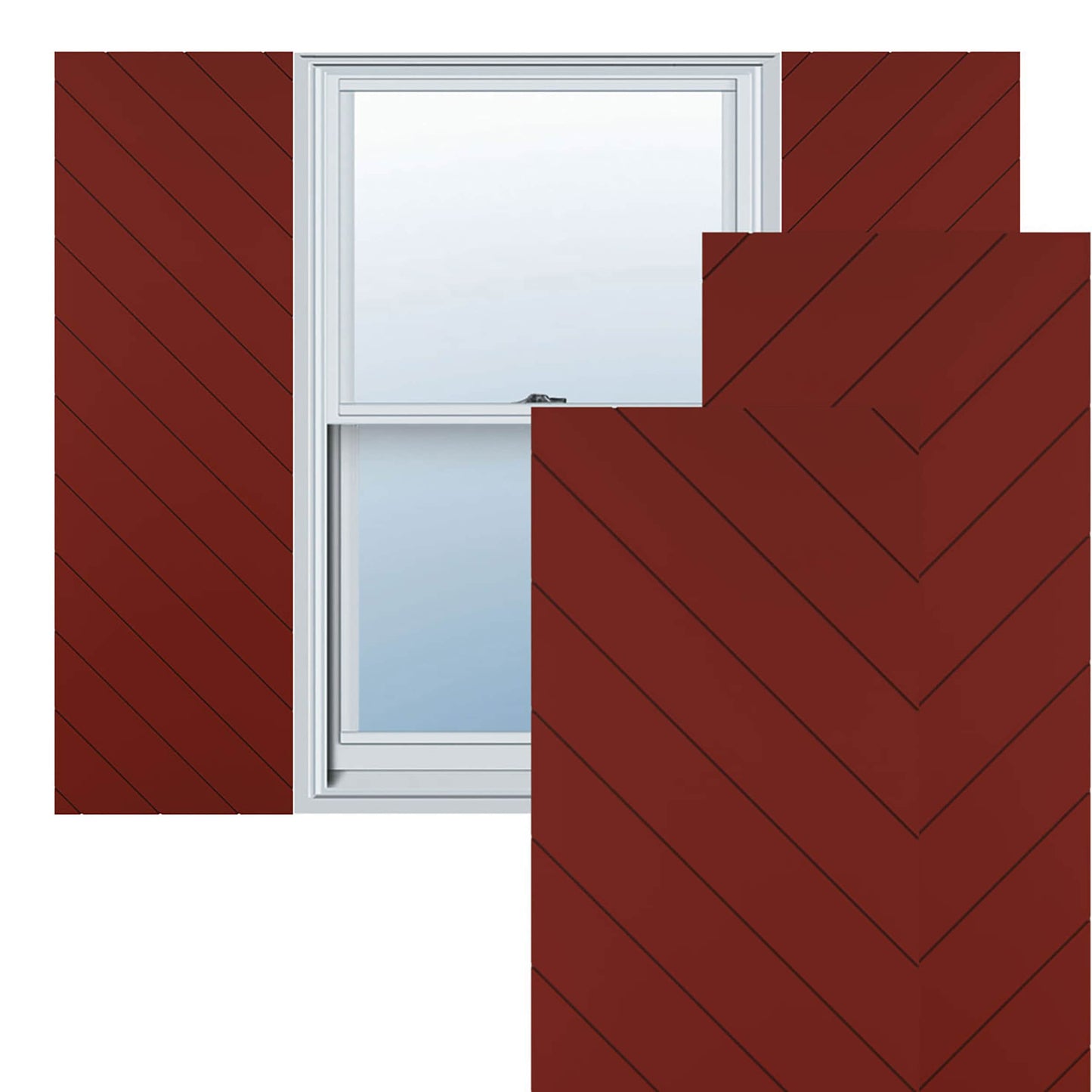 Ekena Millwork 12-in W x 34-in H Pepper Red Flat panel Exterior Shutters ( 2 -Pack )