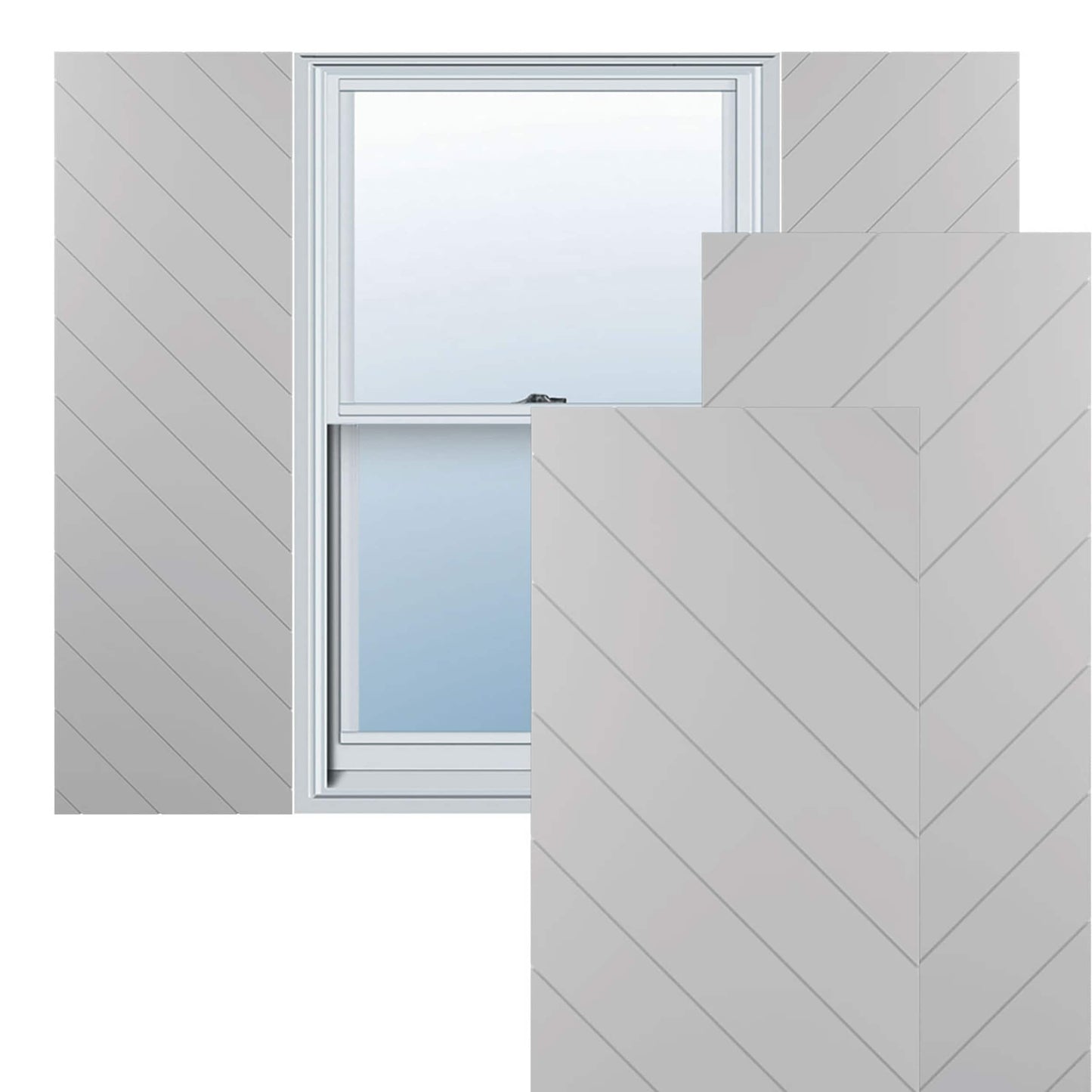 Ekena Millwork 12-in W x 56-in H Primed Paintable/Stainable Flat panel Exterior Shutters ( 2 -Pack )