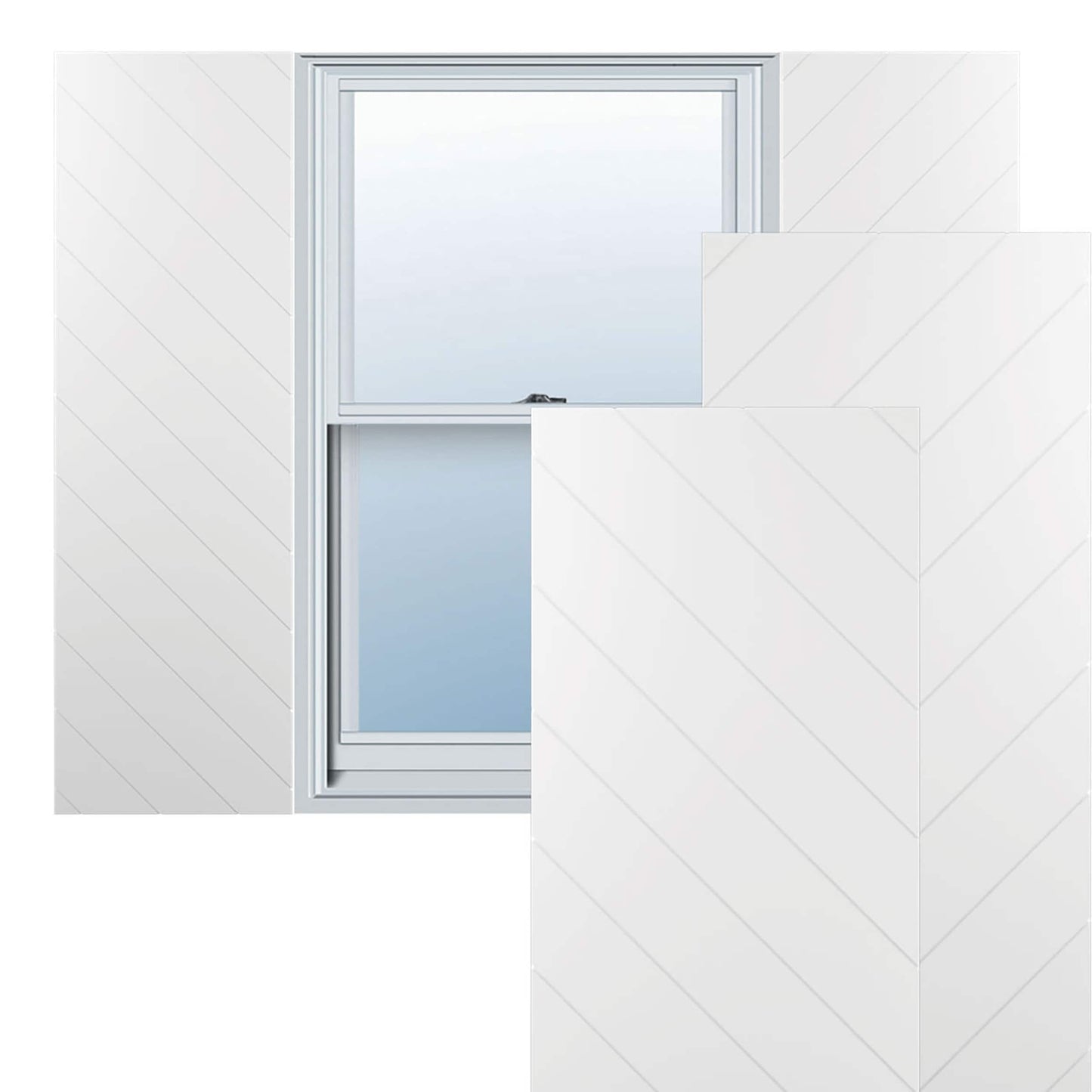 Ekena Millwork 15-in W x 73-in H White Paintable/Stainable Flat panel Exterior Shutters ( 2 -Pack )
