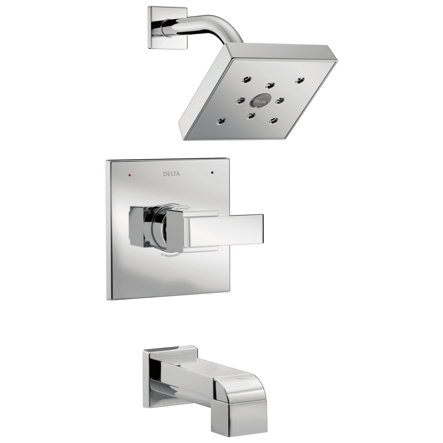 Delta Ara Chrome 1-handle 5.3125-in Square Bathtub and shower Faucet with Valve (Single Function)