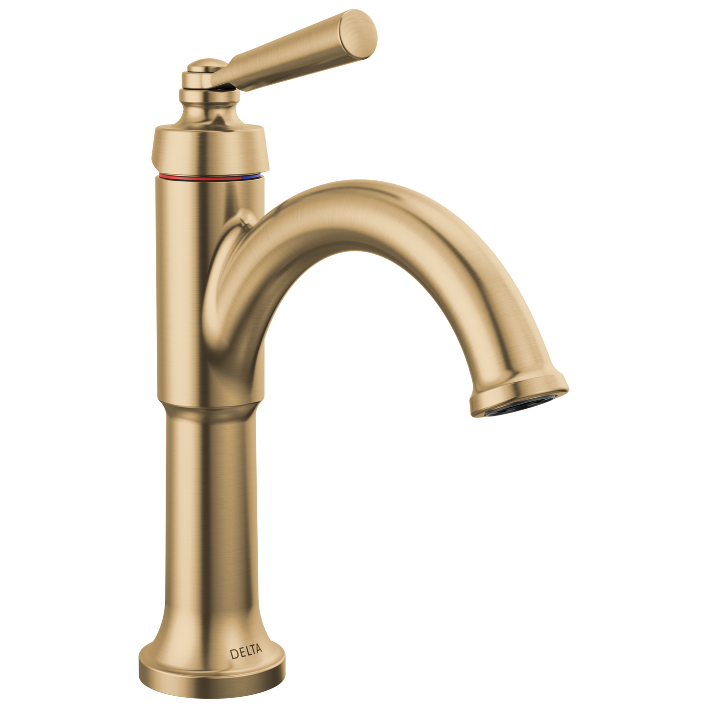 Delta Saylor Champagne Bronze Single hole 1-handle WaterSense Mid-arc Residential Handle Bathroom Sink Faucet with Drain with Deck Plate