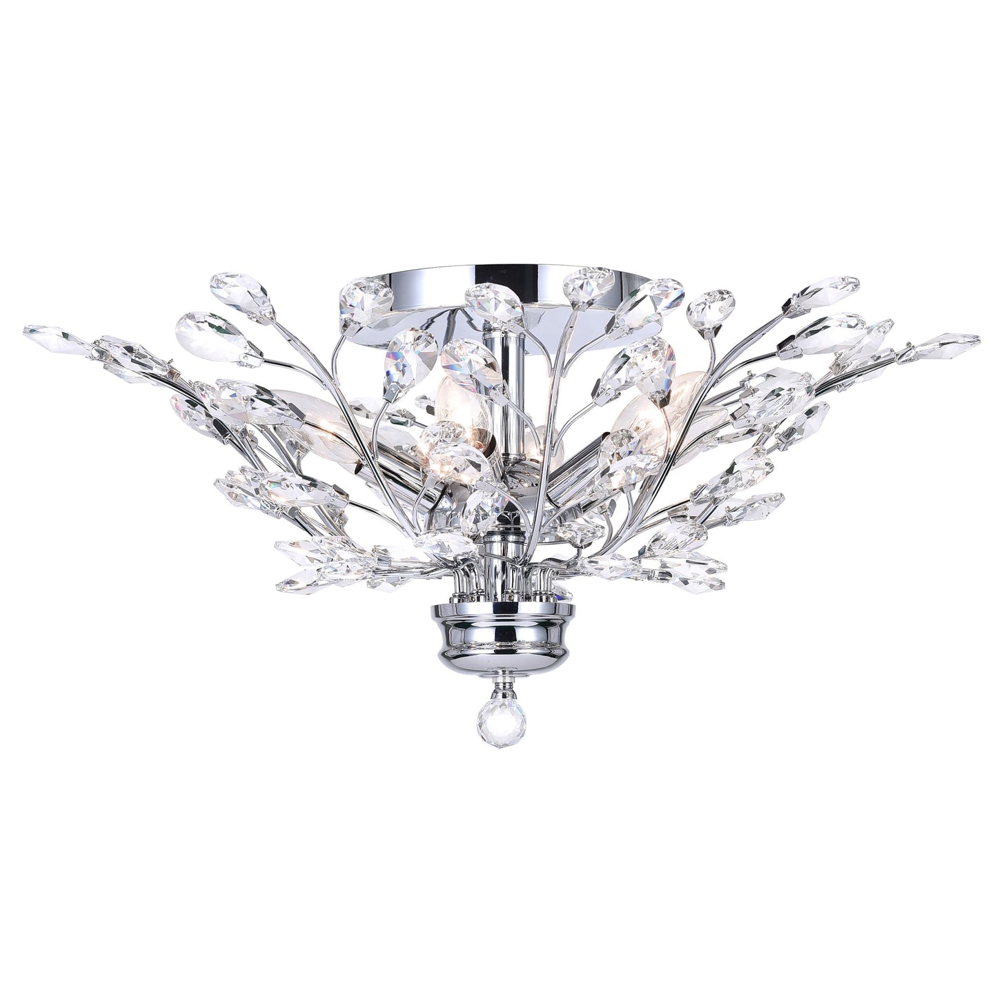 CWI Lighting Ivy 6 -Light 22-in Chrome Flush Mount Light