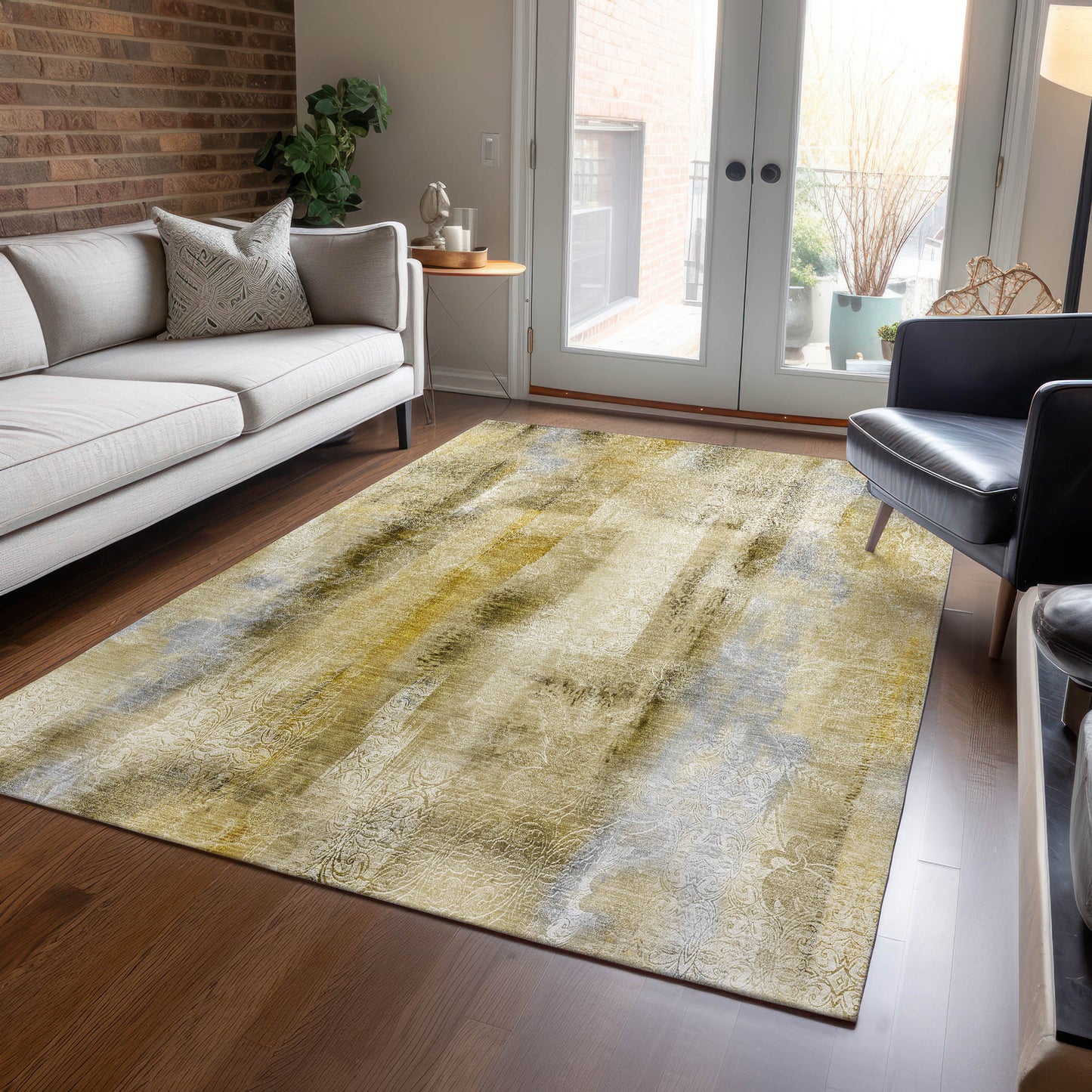 Addison Rugs Chantille 9 x 12 (ft) Polyester Taupe Rectangular Indoor/Outdoor Abstract Machine washable Area rug