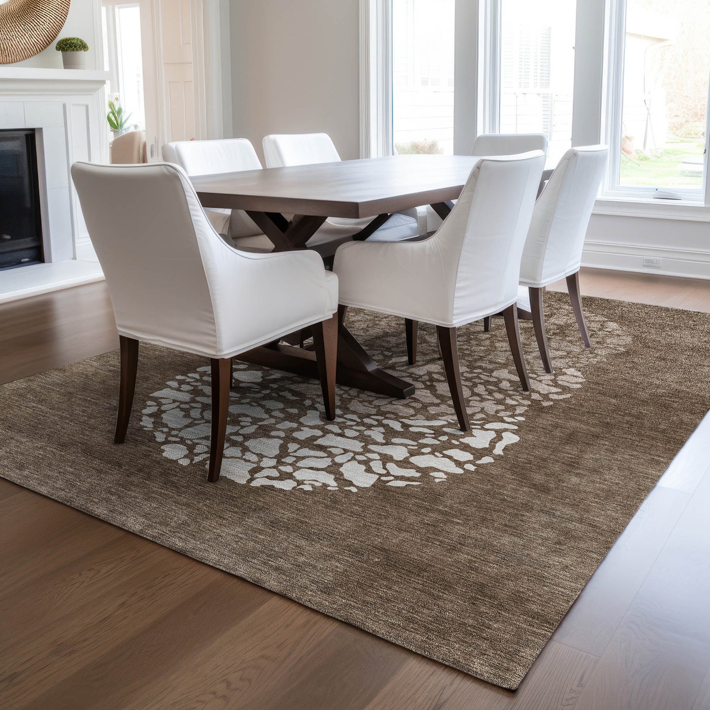 Addison Rugs Chantille ACN643CH 9 x 12 (ft) Polyester Chocolate Rectangular Indoor/Outdoor Geometric Machine washable Area rug