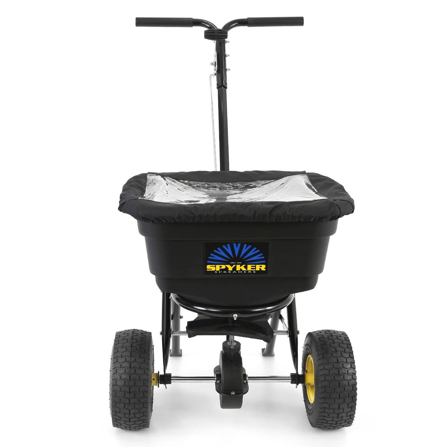 SPYKER Pro-Series Broadcast Spreader 50-lb Capacity Compatible with Ice Melt, Fertilizer, Seed
