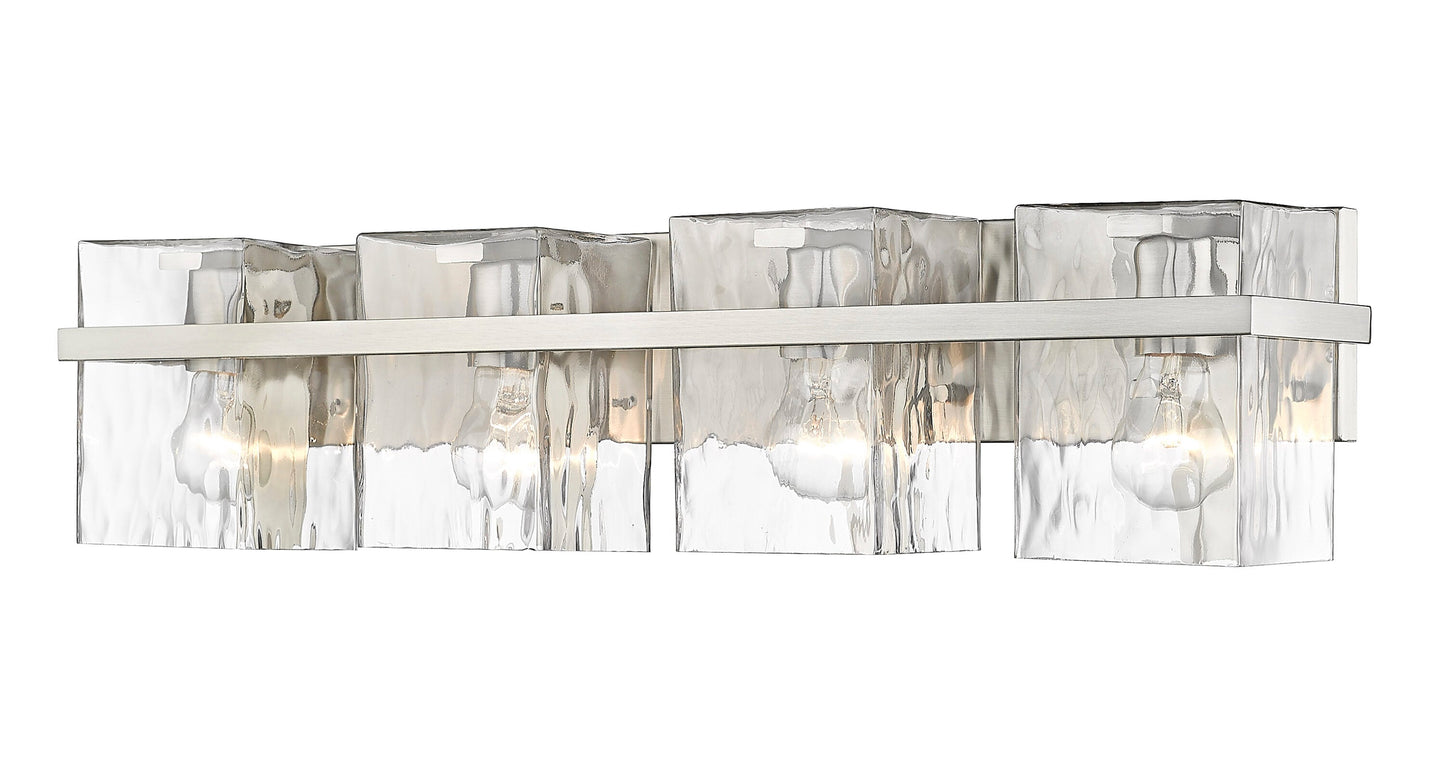 Z-Lite Bennington 29.25-in 4 Light Brushed Nickel Farmhouse Bathroom Vanity light