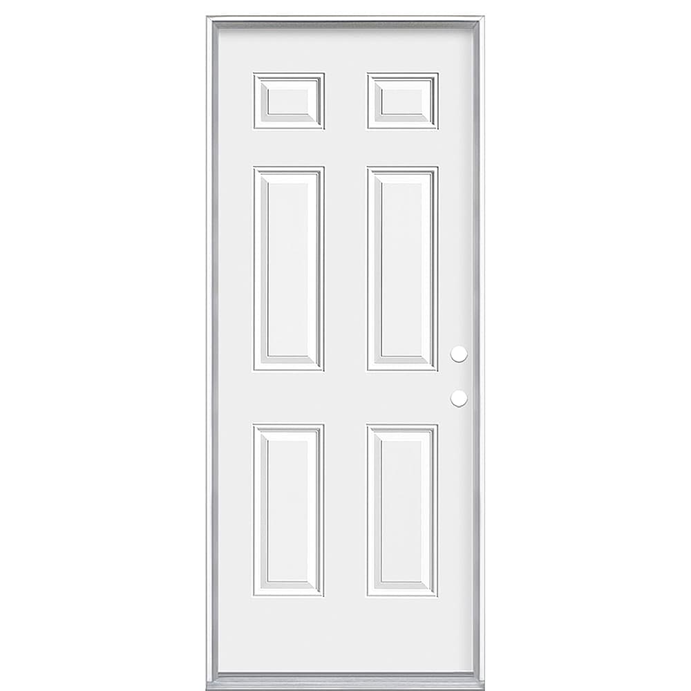 Masonite Fire Rated Doors 34-in x 80-in x 4-9/16-in Steel No glass Left-hand inswing Primed white Fire Rated Prehung Front Door Solid core