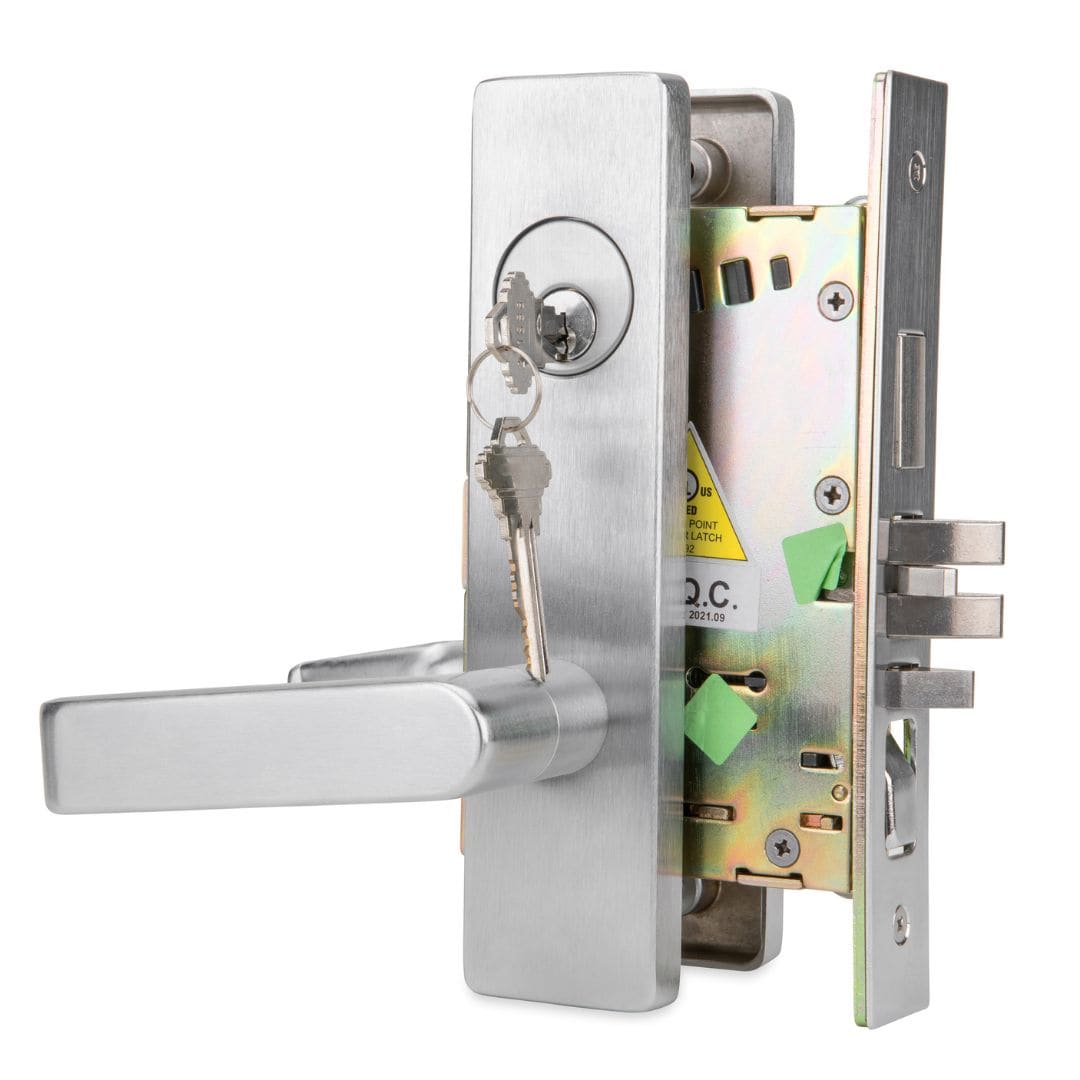 Trans-Atlantic Co DXML Series Storeroom Mortise Brushed Chrome Interior or Exterior Storeroom Door Handle