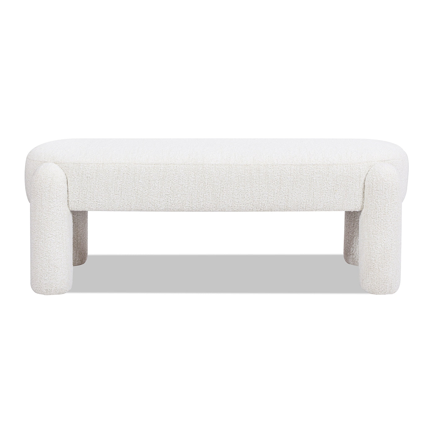 Jennifer Taylor Home Hugo Modern Milk Cream White Boucle Accent Bench 49-in x 20.5-in x 18-in