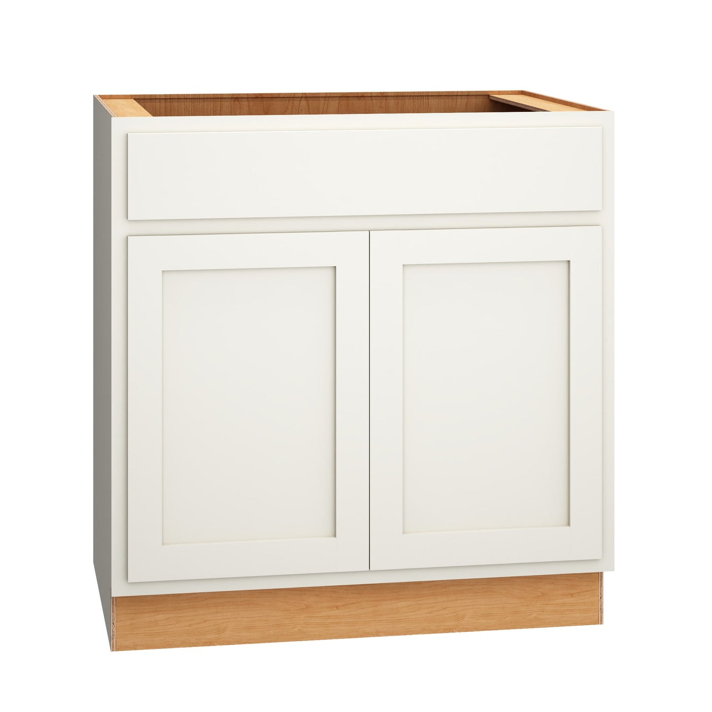 Diamond Express Jamestown 33-in W x 34.5-in H x 24-in D White Partial Overlay Sink Base Fully Assembled Plywood Cabinet Recessed Panel Shaker