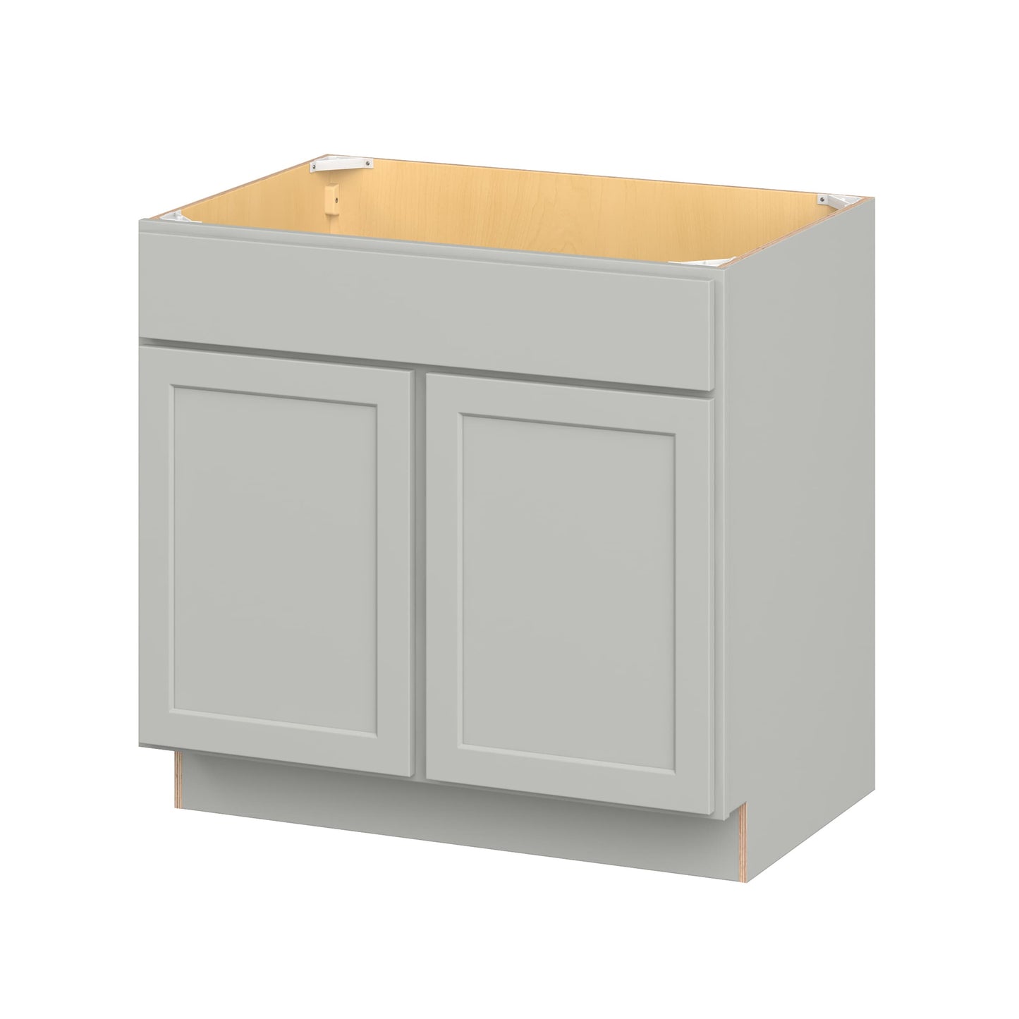Hugo&Borg PRO Jasper 36-in W x 34.5-in H x 24-in D Whisper Gray Sink Base Ready to Assemble (RTA) Plywood Cabinet Flat Panel Shaker