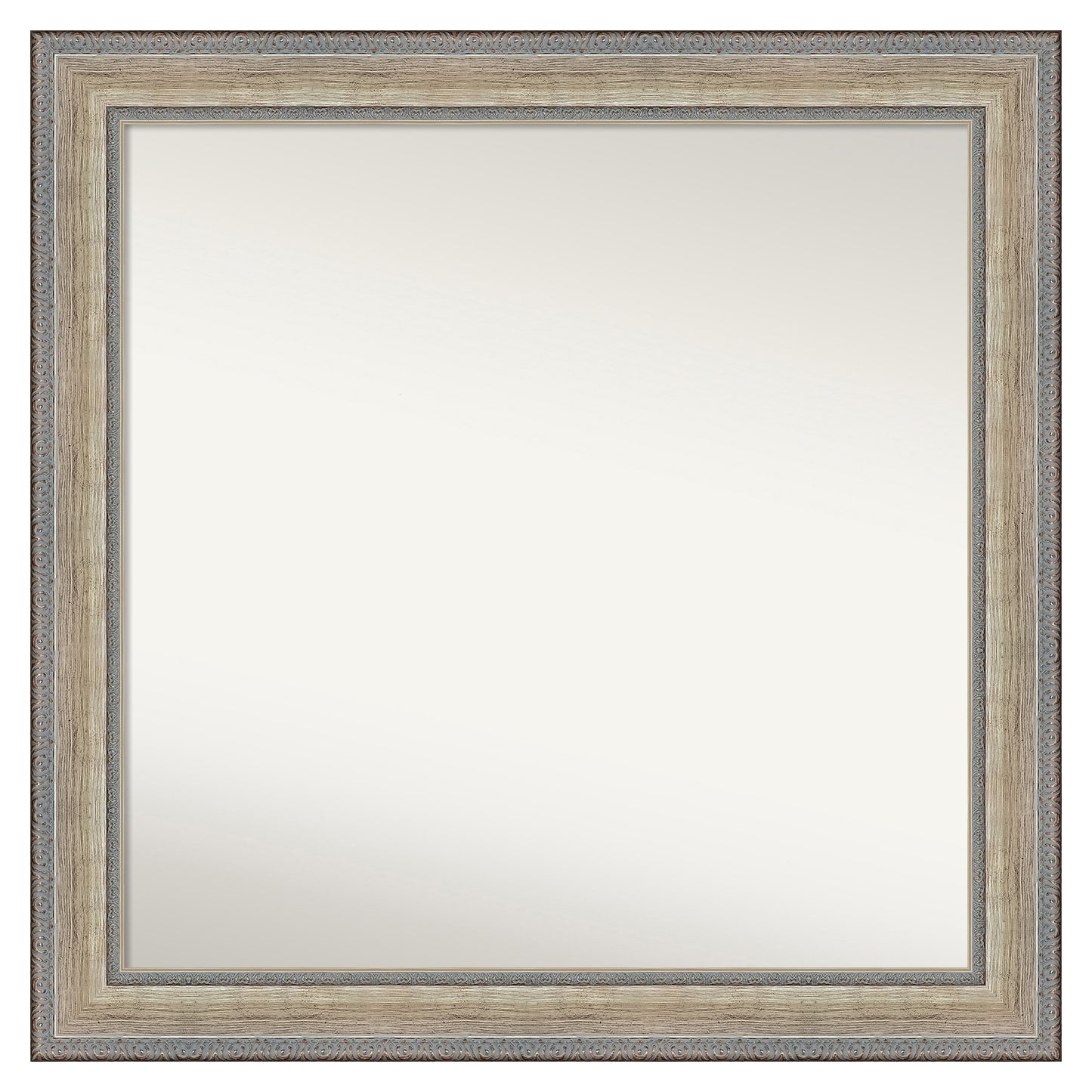 Amanti Art Fleur Silver Frame 31.25-Inches W x 31.25-Inches H Square Fleur Champagne Silver Framed Vanity Mirror