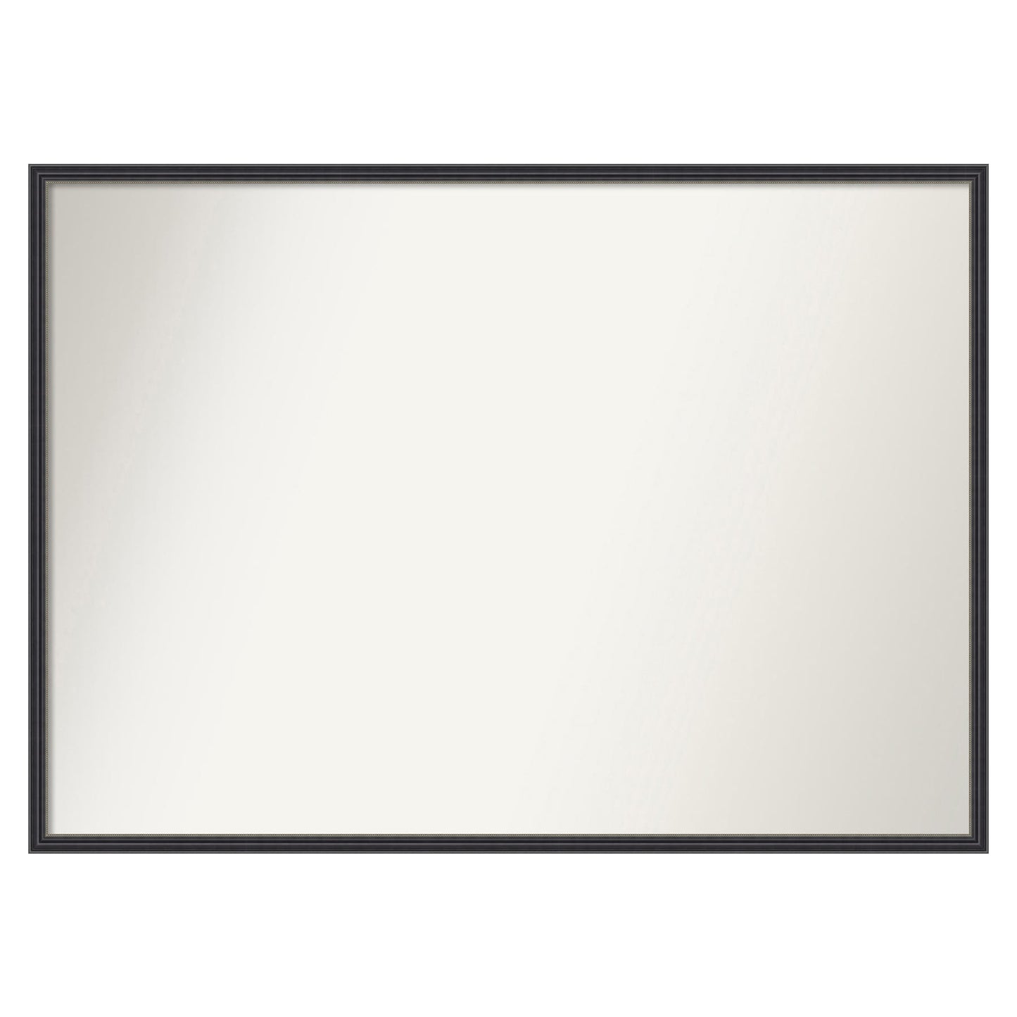 Amanti Art Stylish Black Narrow Frame 39.25-in W x 28.25-in H Rectangle Stylish Black Narrow Framed Wall Mirror