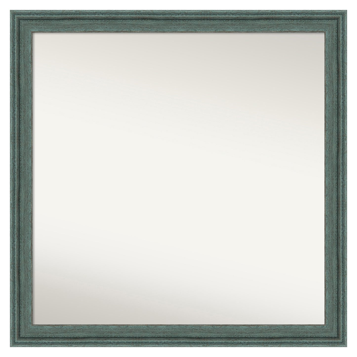 Amanti Art Upcycled Teal Grey Frame 29.5-Inches W x 29.5-Inches H Square Upcycled Teal Grey Framed Vanity Mirror