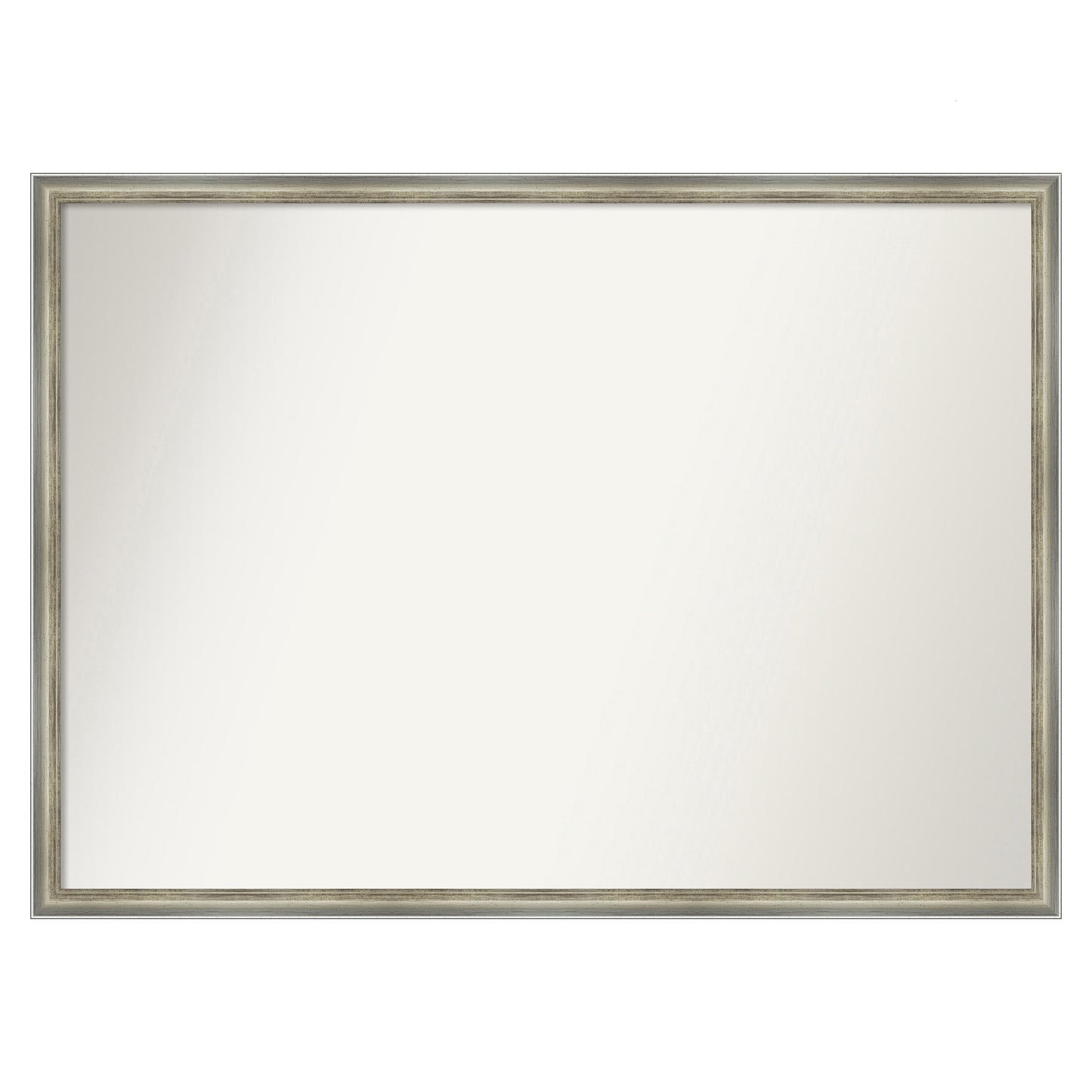 Amanti Art Salon Scoop Silver Frame 39.75-in W x 28.75-in H Rectangle Salon Scoop Silver Framed Wall Mirror