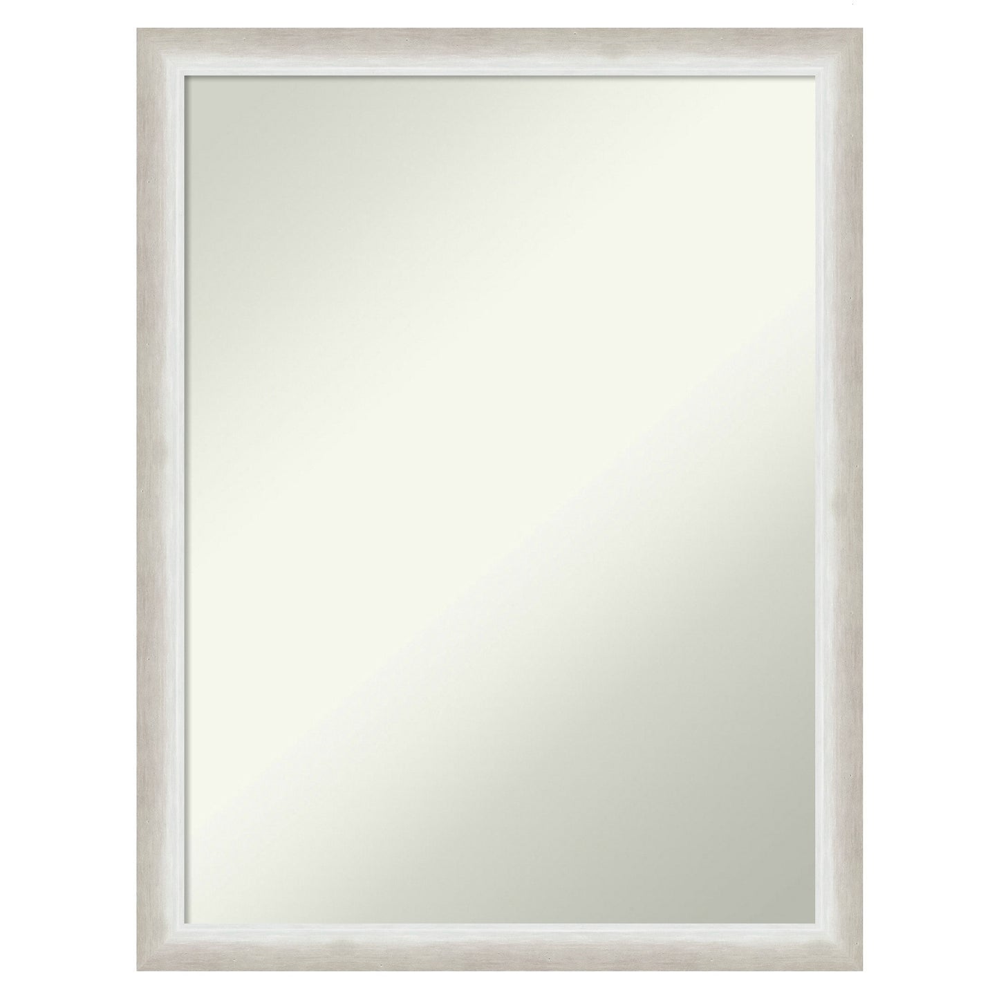 Amanti Art Two Tone Silver Frame 20.25-in W x 26.25-in H Rectangle Salon Scoop Silver Framed Wall Mirror