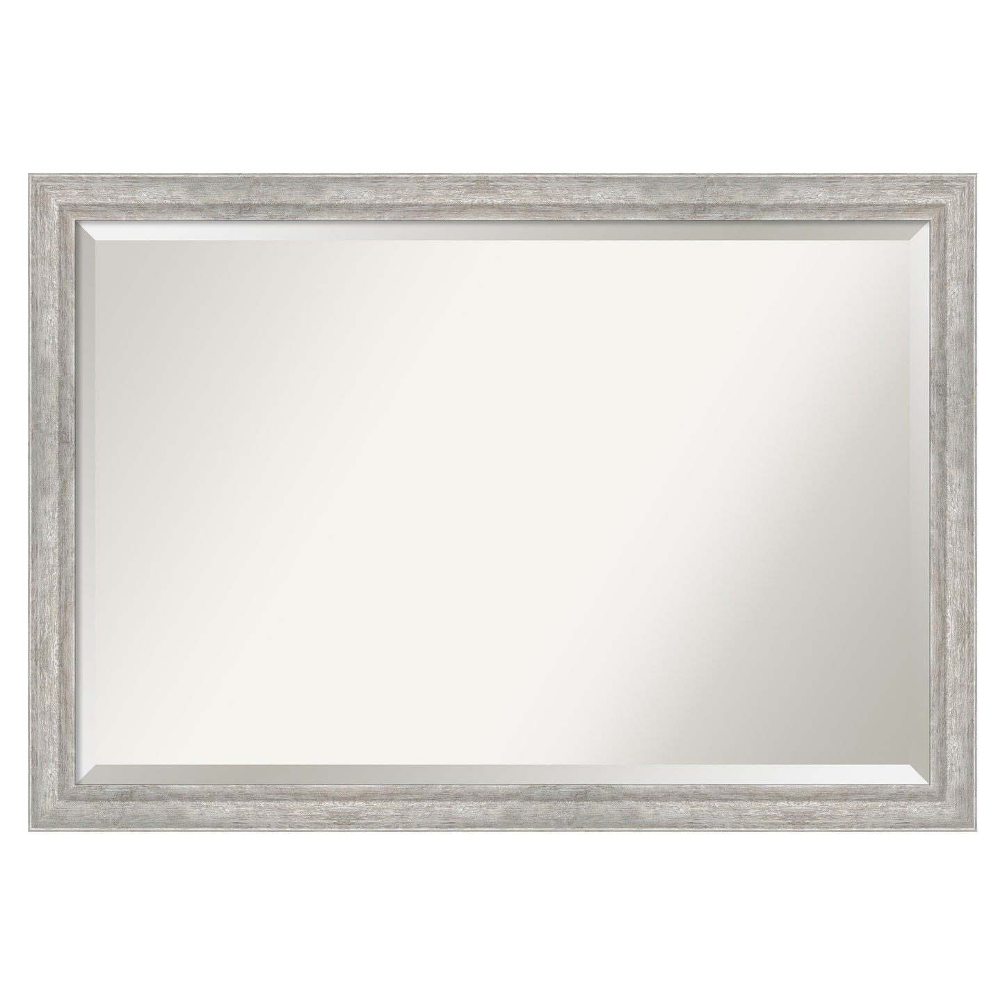 Amanti Art Angled Silver Frame 39.25-in W x 27.25-in H Rectangle Angled Silver Framed Wall Mirror