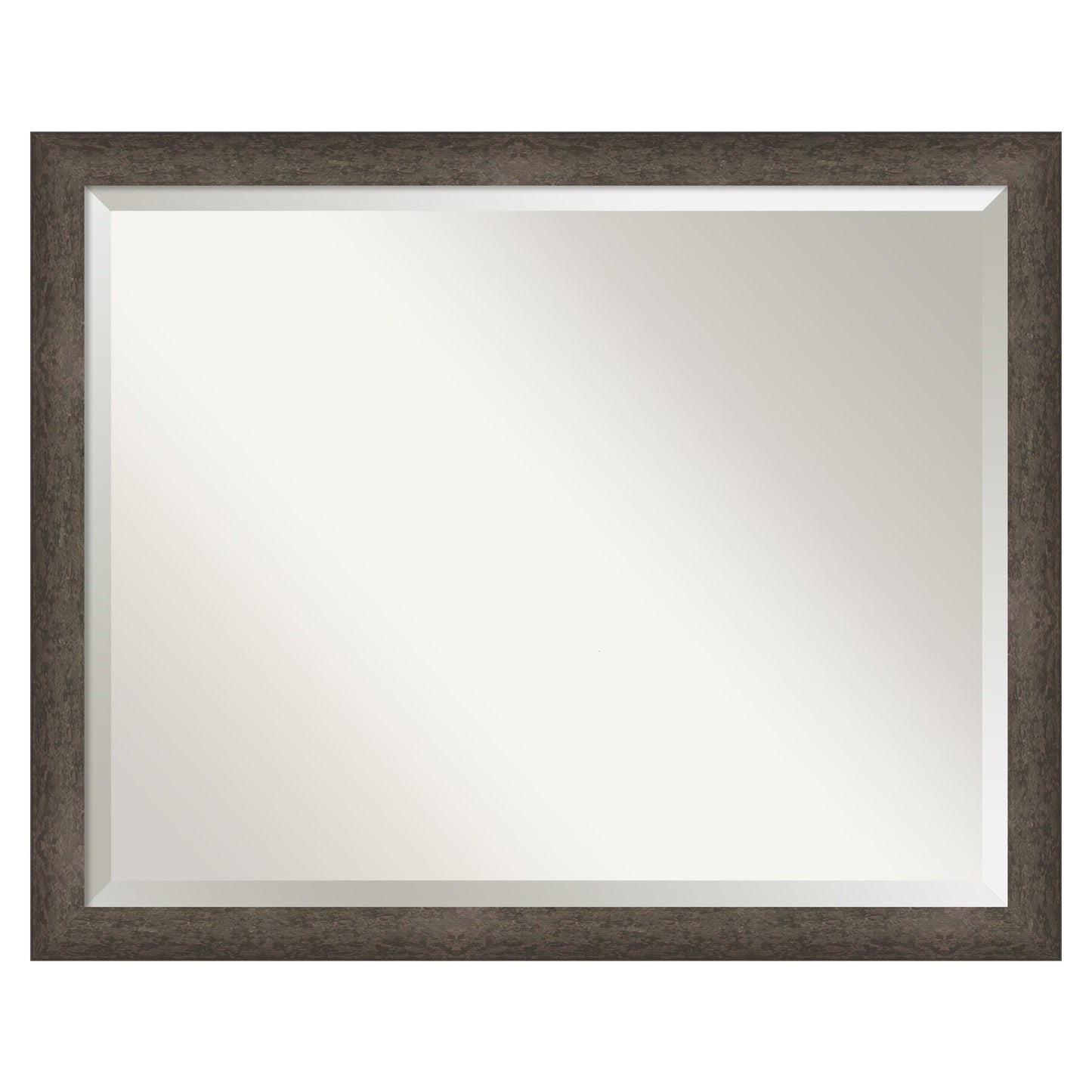 Amanti Art Dappled Light Bronze Narrow Frame 30.75-in W x 24.75-in H Rectangle Salon Scoop Silver Framed Wall Mirror