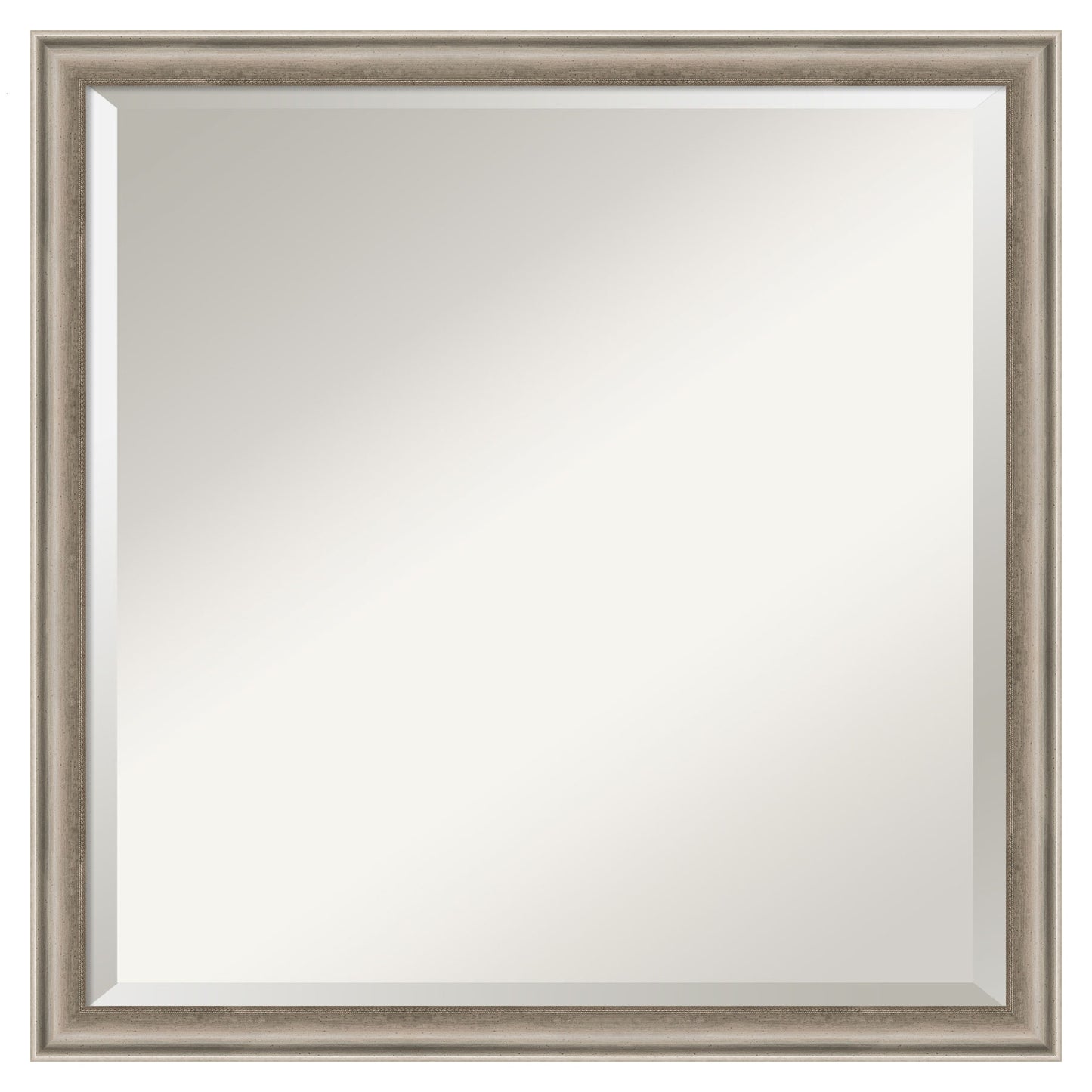 Amanti Art Salon Scoop Pewter Frame 22-in W x 22-in H Square Salon Scoop Pewter Framed Wall Mirror