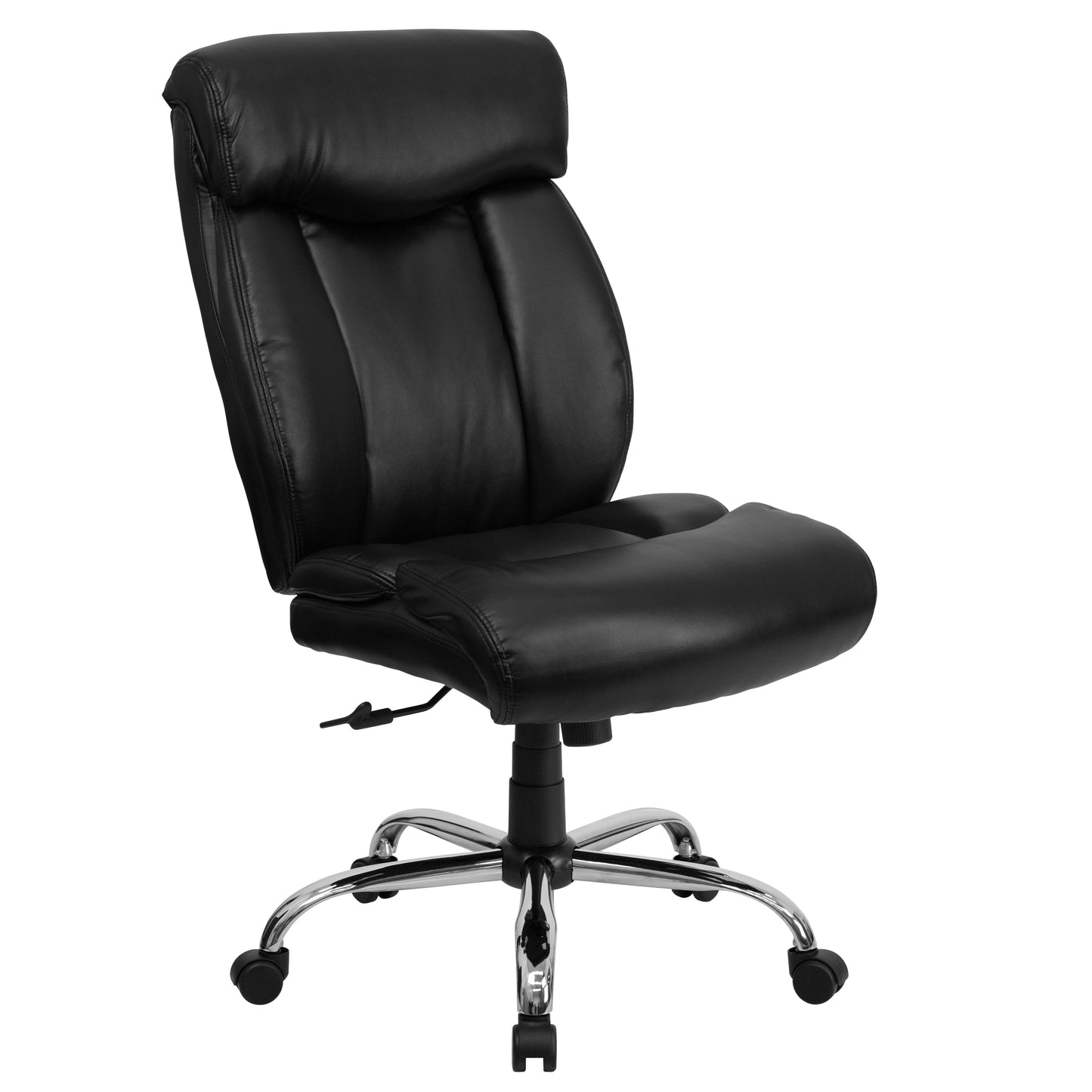 Flash Furniture HERCULES Black Leathersoft Contemporary Adjustable Height Swivel Faux Leather Desk Chair