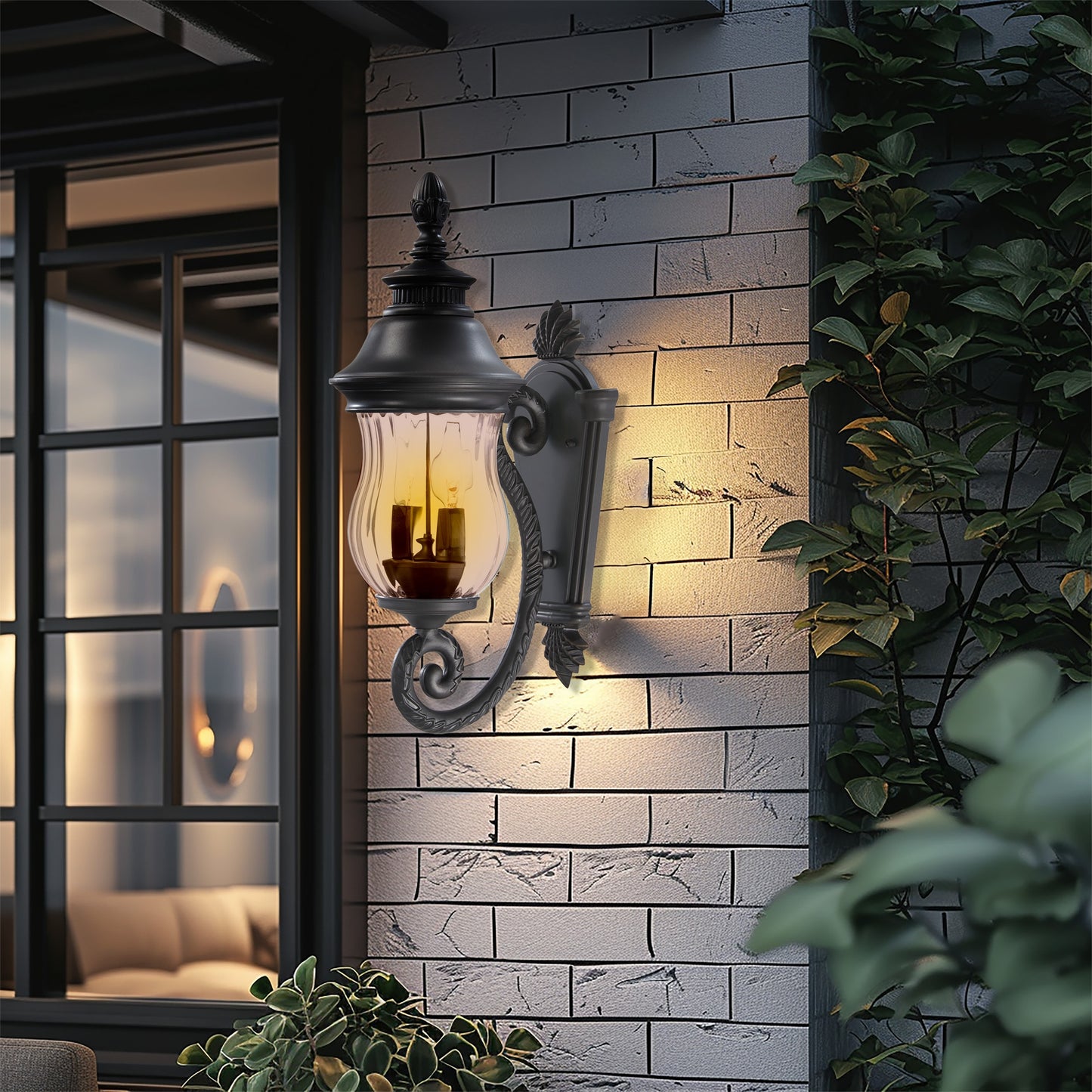 Minka Lavery Newport 2 -Light 19.5-in H Matte Black Hardwired Outdoor Wall Light