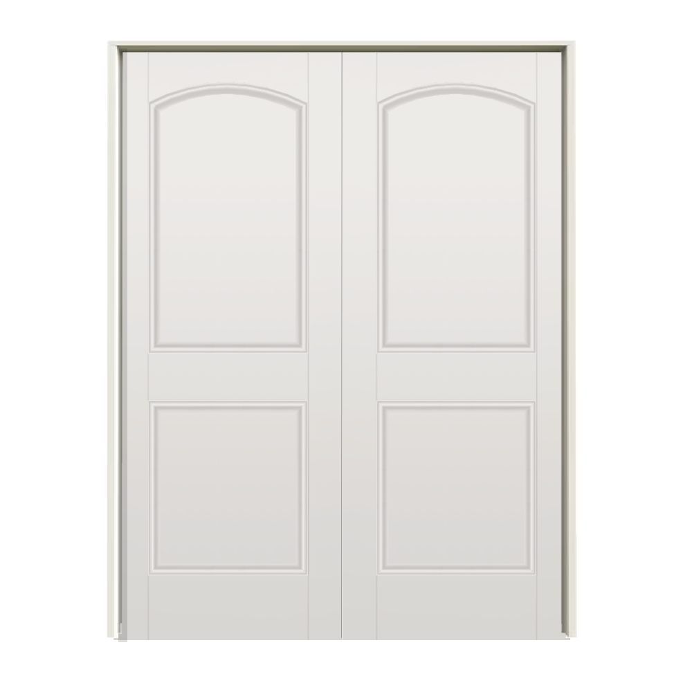 RELIABILT 48-in x 80-in Hollow core 2-panel Reversible/Universal Smooth Primed Molded composite Flat Jamb Double Prehung Interior Door with