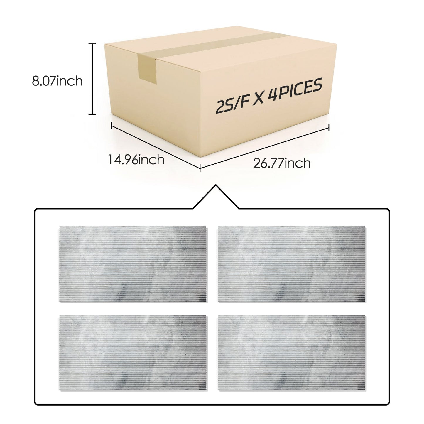 Xspracer Gray 12-in x 24-in Multi-finish Natural Marble Wall Tile ( 8.0-sq ft Carton )