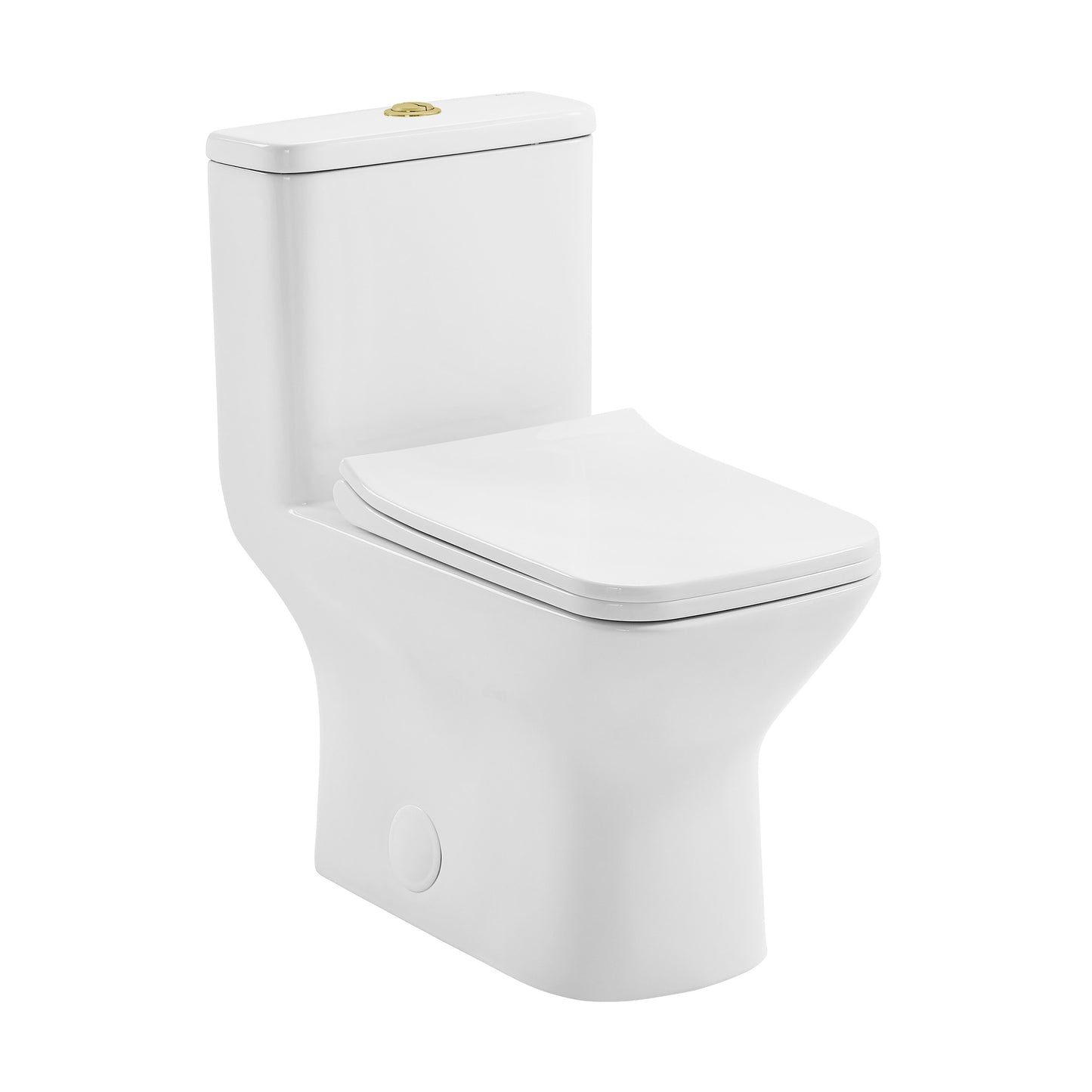 Swiss Madison Charme Glossy White Square Standard height 12-in Rough-In 1.6 GPF Dual Flush Smart Compatible Soft Close 1-piece Toilet