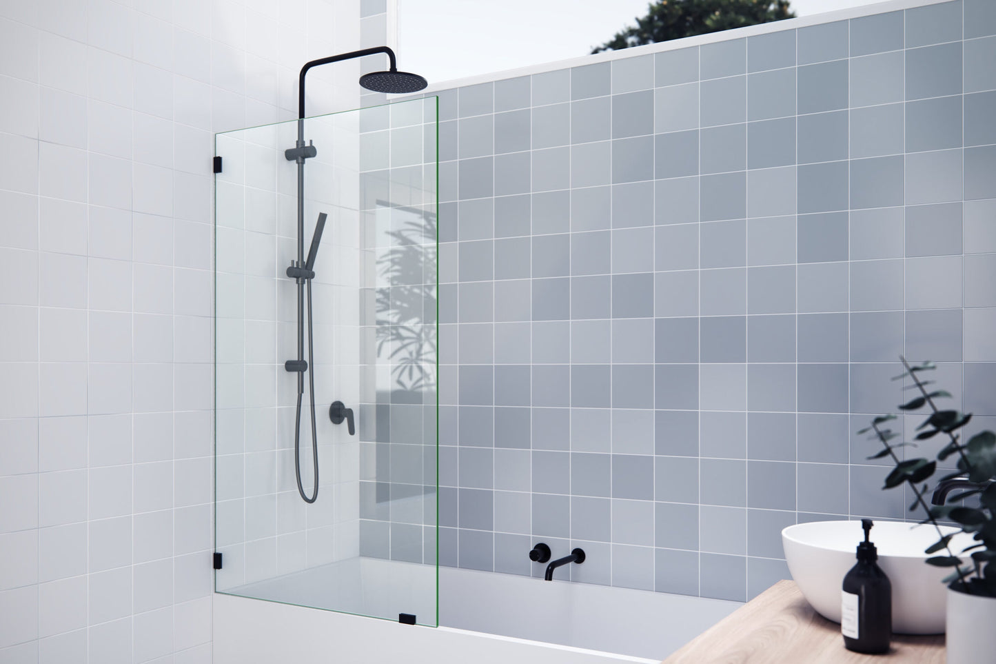 Glass Warehouse Oil Rubbed Bronze 32-1/2-in W x 58.25-in H Frameless Clear Glass Fixed Bathtub door