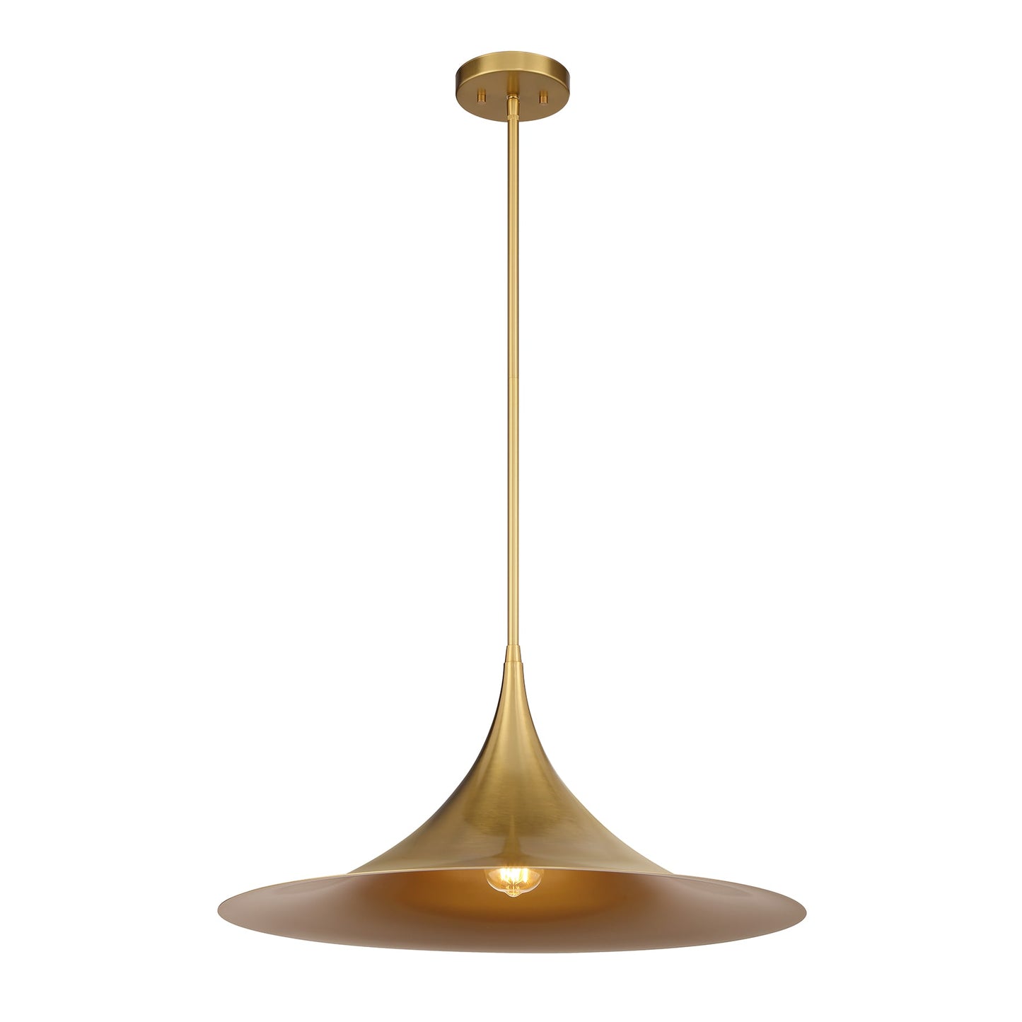 Savoy House Bowdin 1-Light Pendant in Warm Brass Warm Brass Modern/contemporary Cone Large Hanging Pendant light