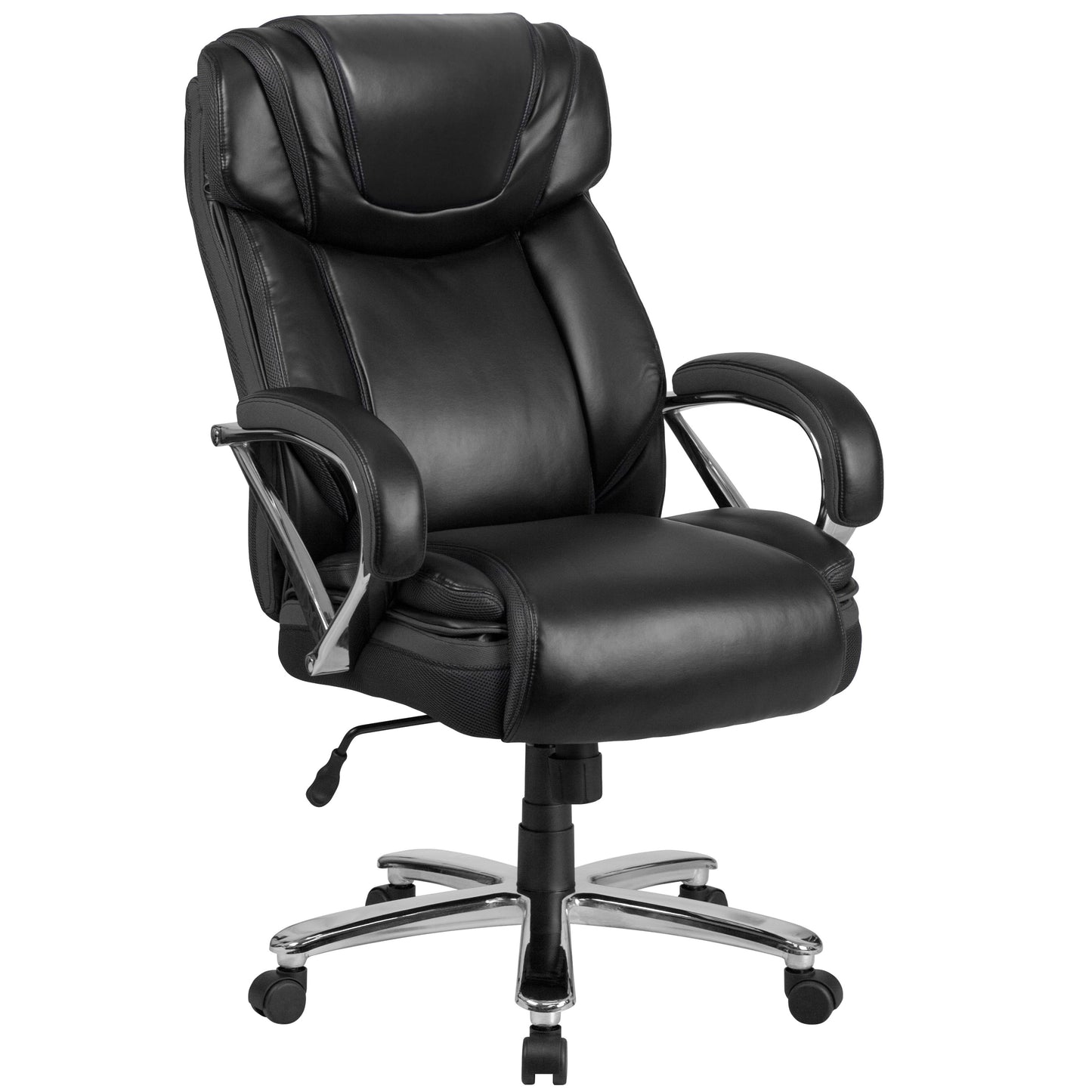 Flash Furniture HERCULES Black Contemporary Adjustable Height Swivel Faux Leather Desk Chair