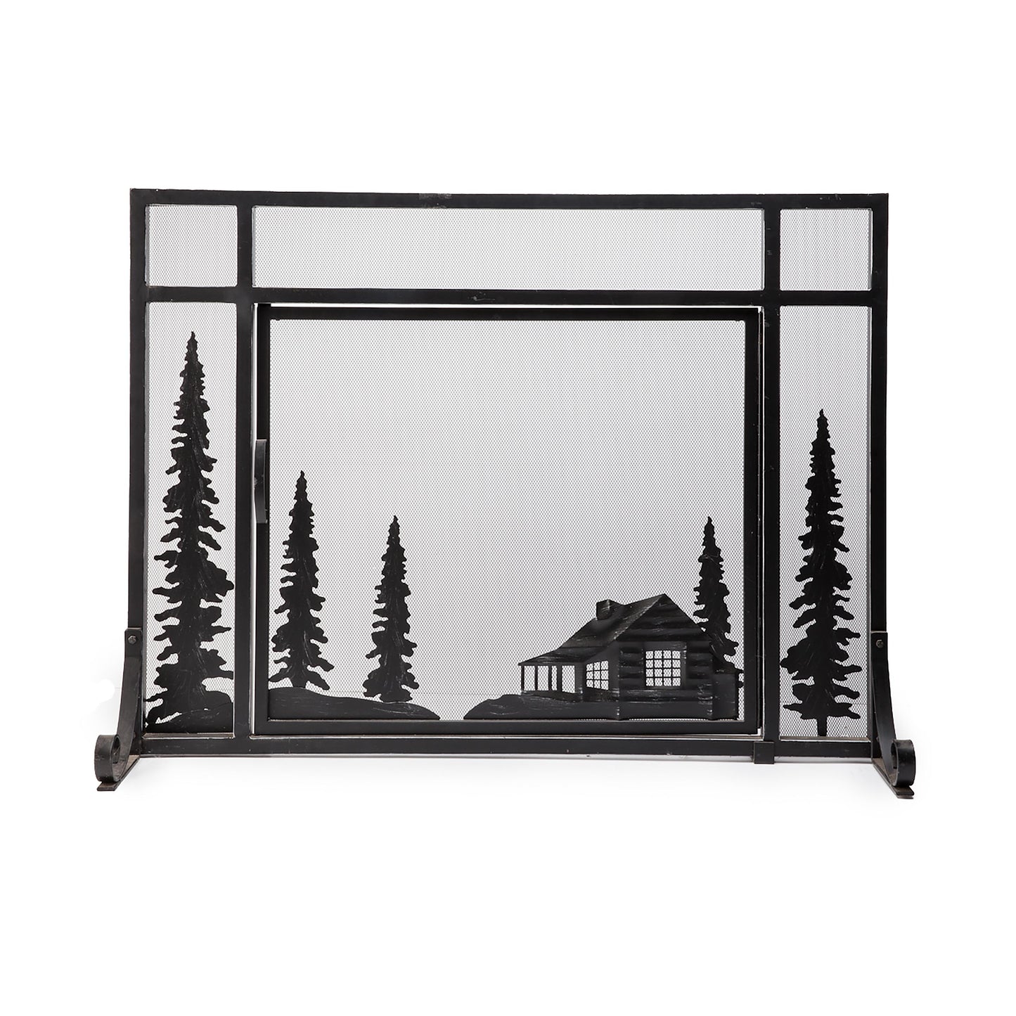 Evergreen Black 30-in to 37-in W x 25-1/2-in to 32-1/2-in H (Medium) Cabinet-style Fireplace Doors with Clear Glass