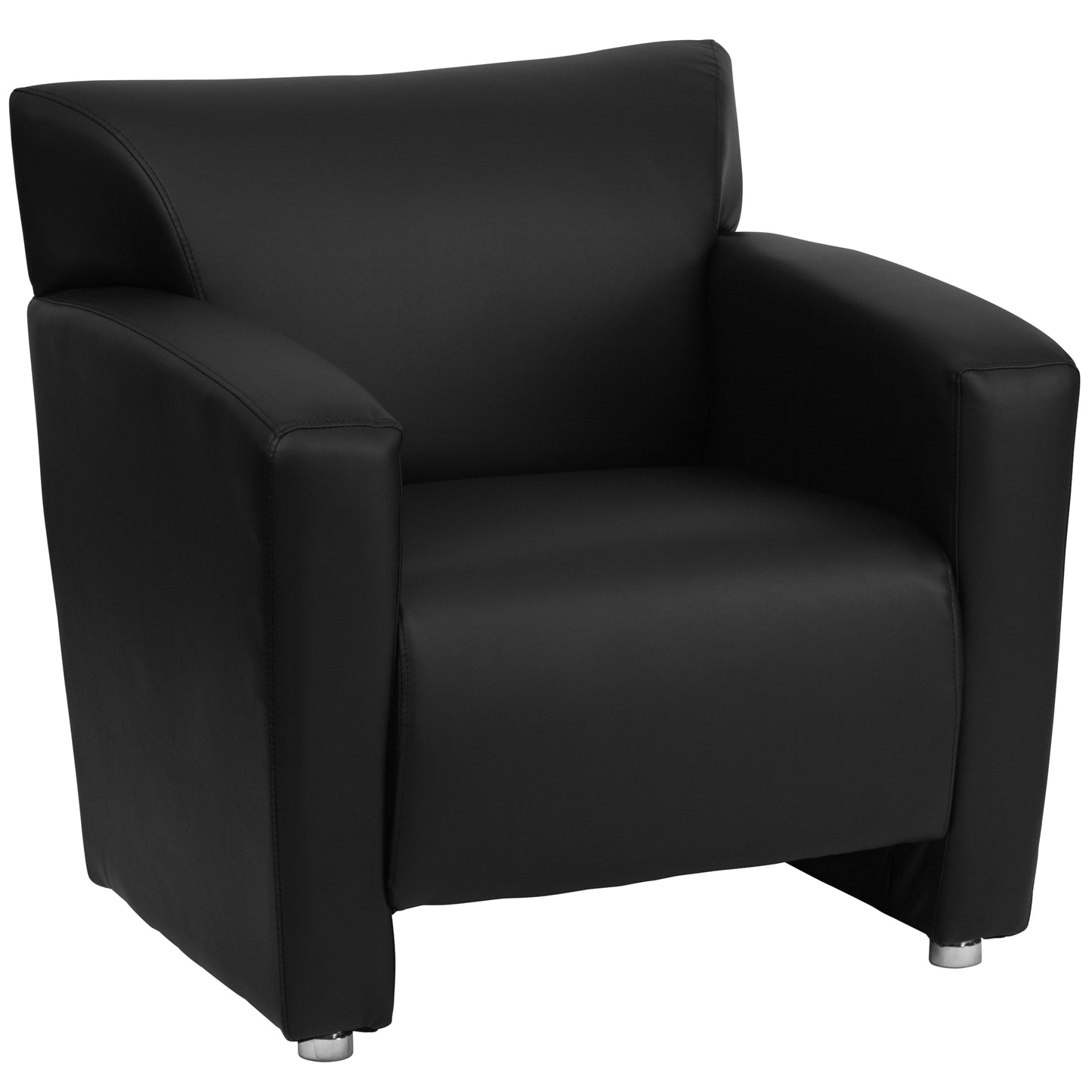 Flash Furniture HERCULES Majesty Series 31.25-in W Modern Black Faux leather Accent Armchair