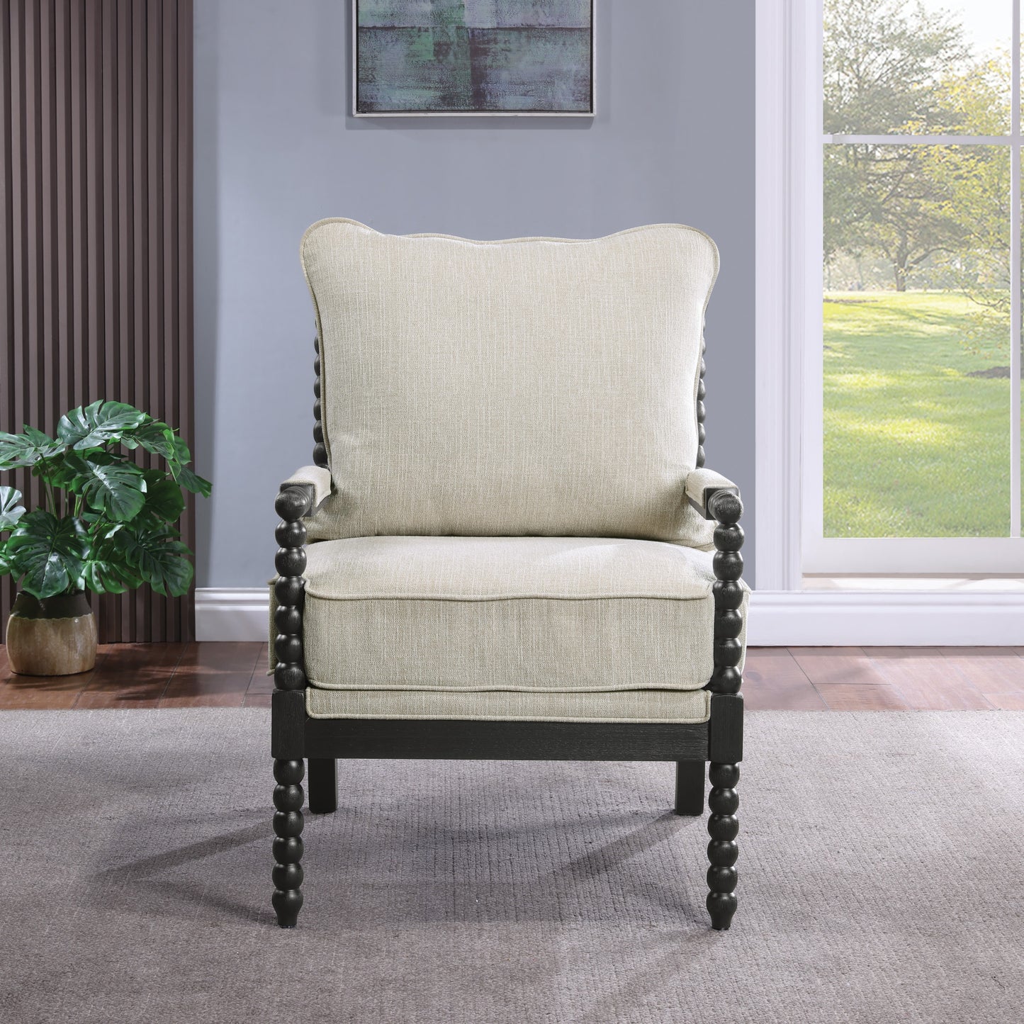 Office Star Products Eliza 26.25-in W Casual Linen Accent Armchair