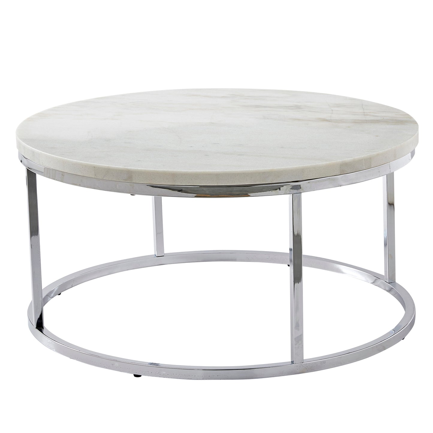 Steve Silver Modern Round Faux marble White 36-in W x 18.25-in H Coffee Table
