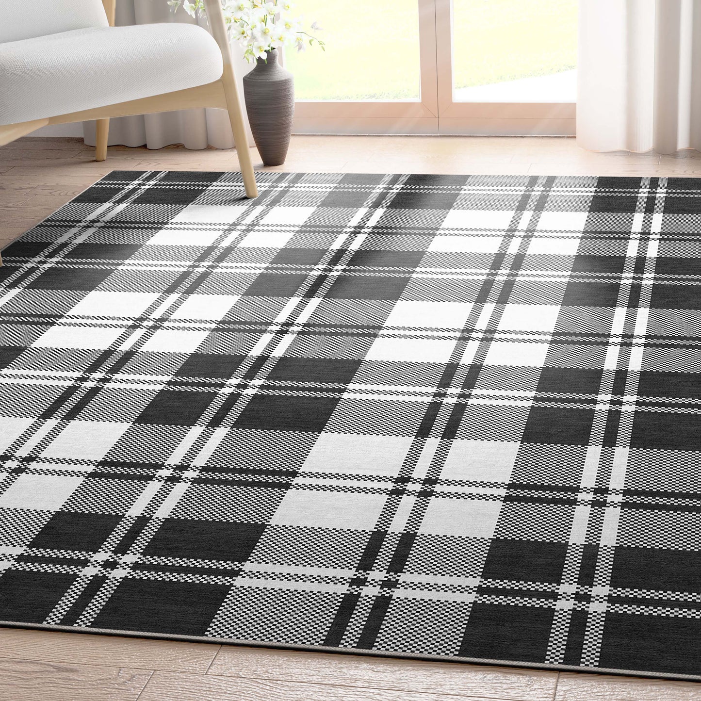 Well Woven Apollo 9 x 13 (ft) Flatweave Polyester Black Rectangular Indoor Geometric Mid-Century Modern Spot Clean Only Pet Friendly Area rug