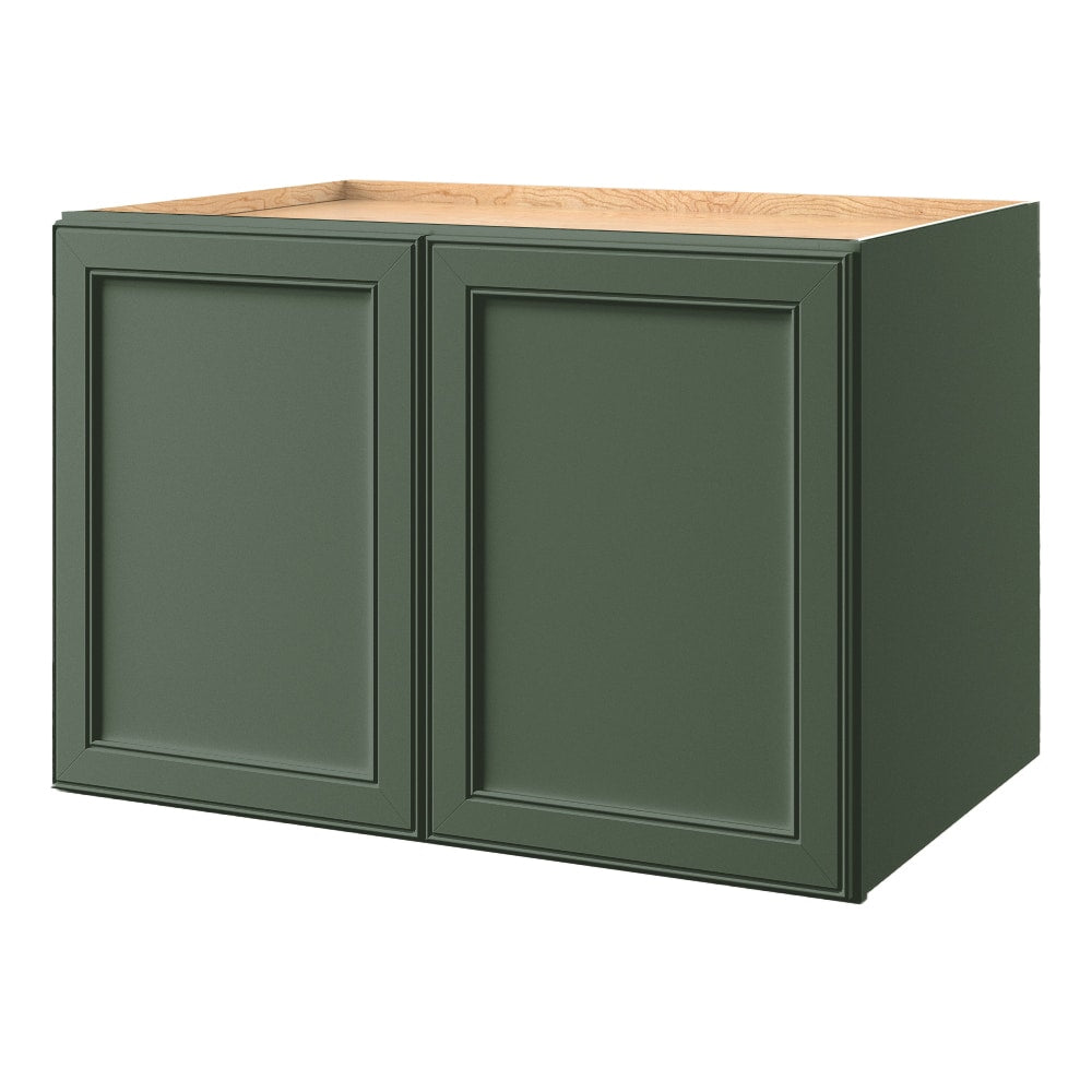allen + roth Heathrow 36-in W x 24-in H x 24-in D Sage Wall Fully Assembled Cabinet Recessed Panel Square