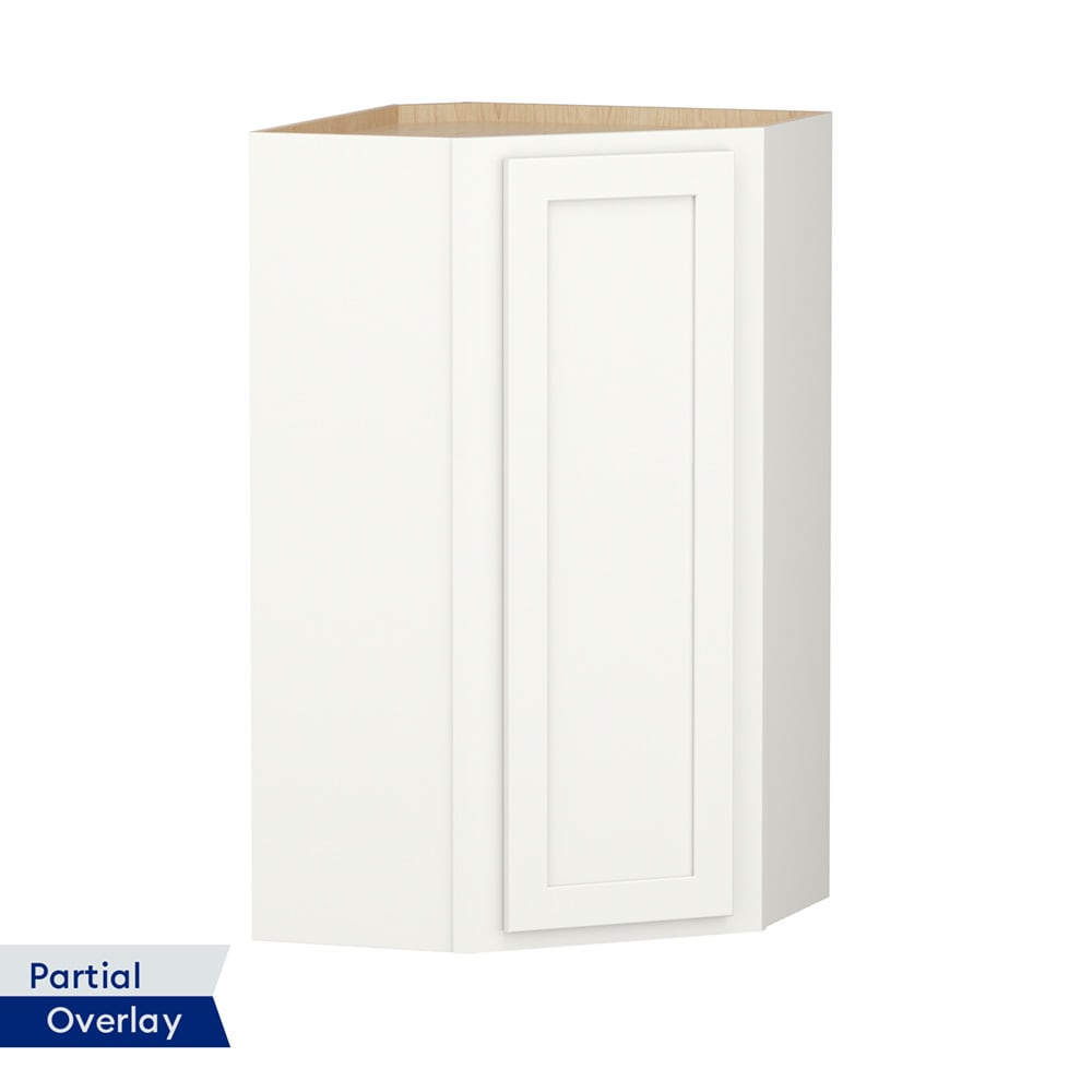Shenandoah PRO Express Breckenridge 24-in W x 42-in H x 15-in D Linen Partial Overlay Diagonal Corner Wall Fully Assembled Plywood Cabinet Recessed Panel