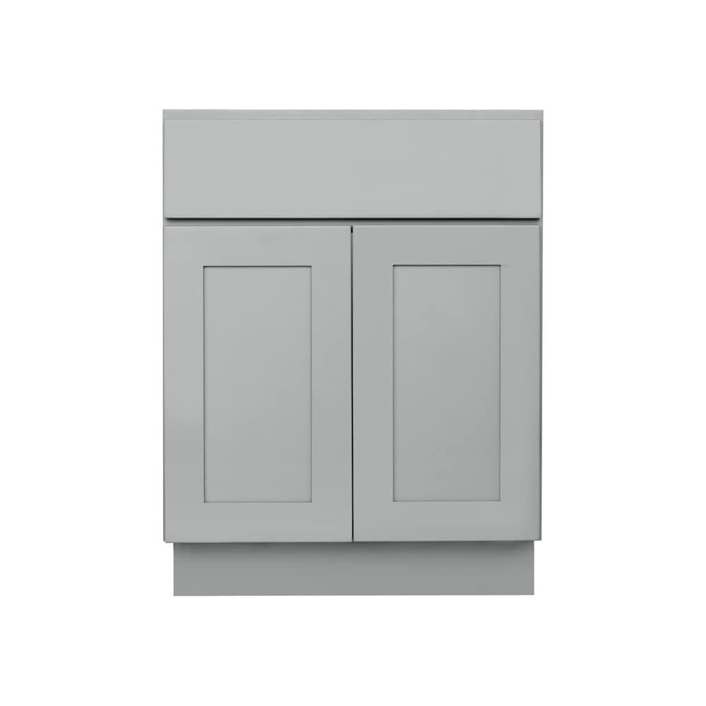 RELIABILT Overlake 27-in W x 34.5-in H x 24-in D Gray Base Ready to Assemble (RTA) Plywood Cabinet Recessed Panel Shaker