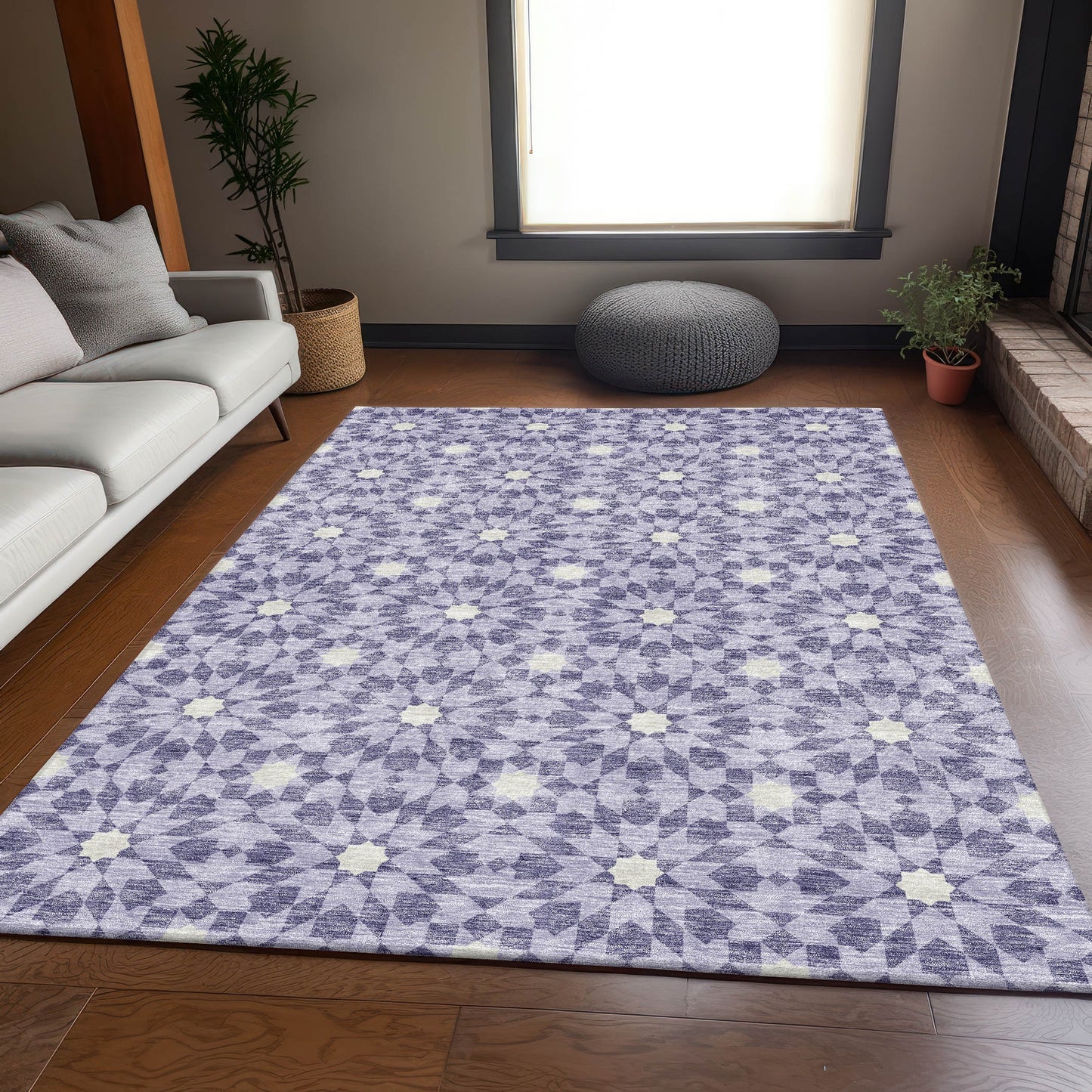Addison Rugs Chantille ACN734LL 9 x 12 (ft) Polyester Lilac Rectangular Indoor/Outdoor Geometric Machine washable Area rug