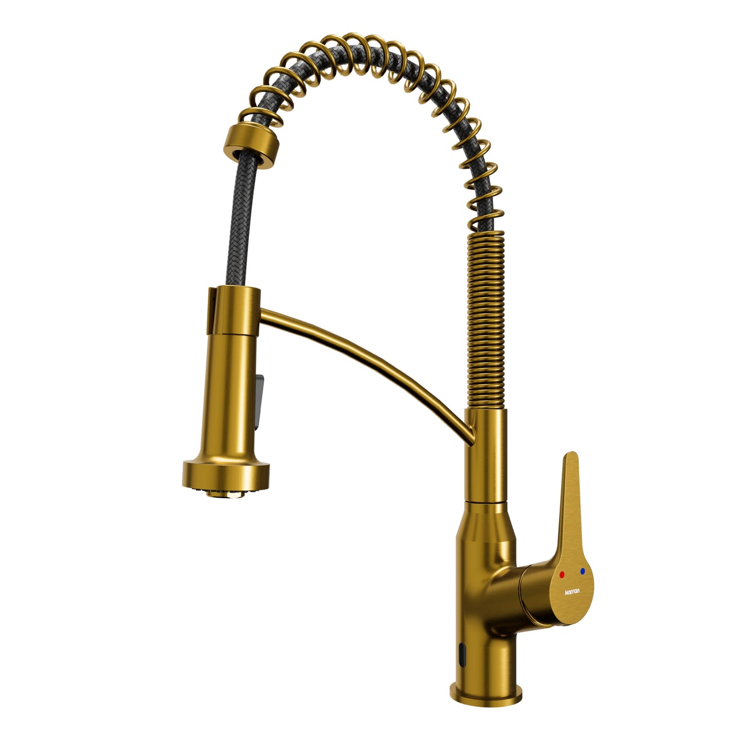 Karran Gold Single Handle Deck-mount Touchless Pull-down Kitchen Faucet with Sprayer