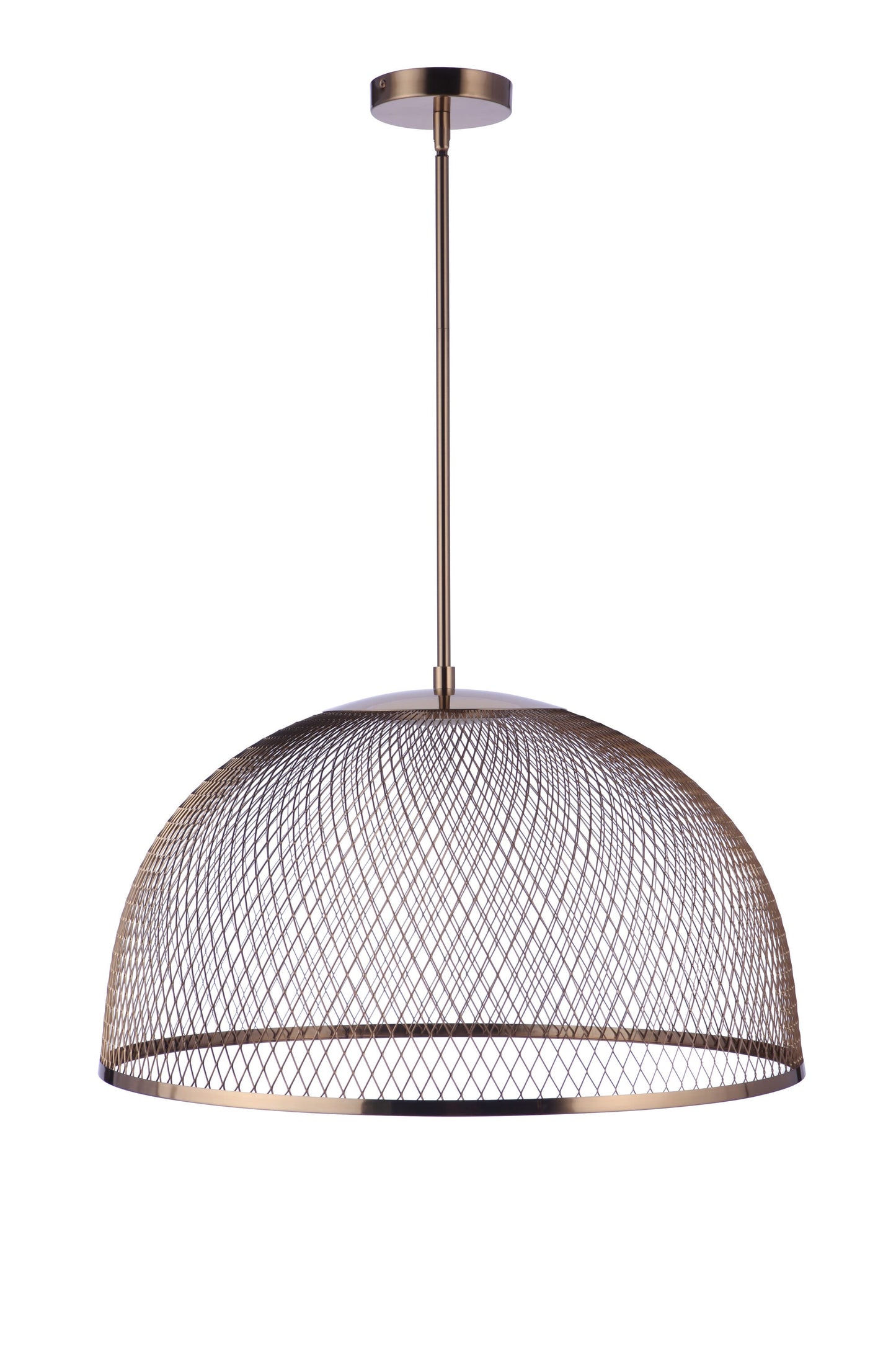 Craftmade Sculptural 1 -Light Satin Brass Modern/contemporary Metal Dome Large Indoor Hanging Pendant Light