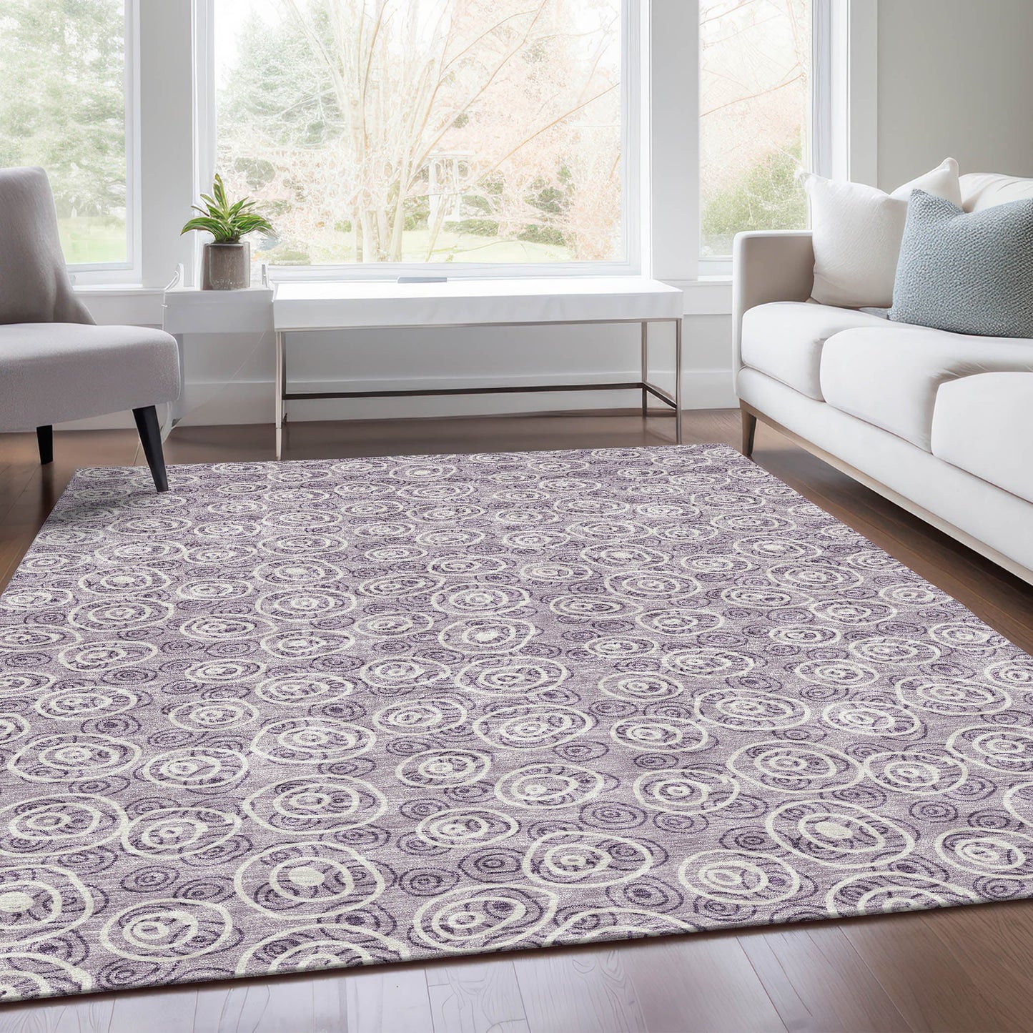 Addison Rugs Chantille ACN728LV 9 x 12 (ft) Polyester Lavender Rectangular Indoor/Outdoor Geometric Machine washable Area rug
