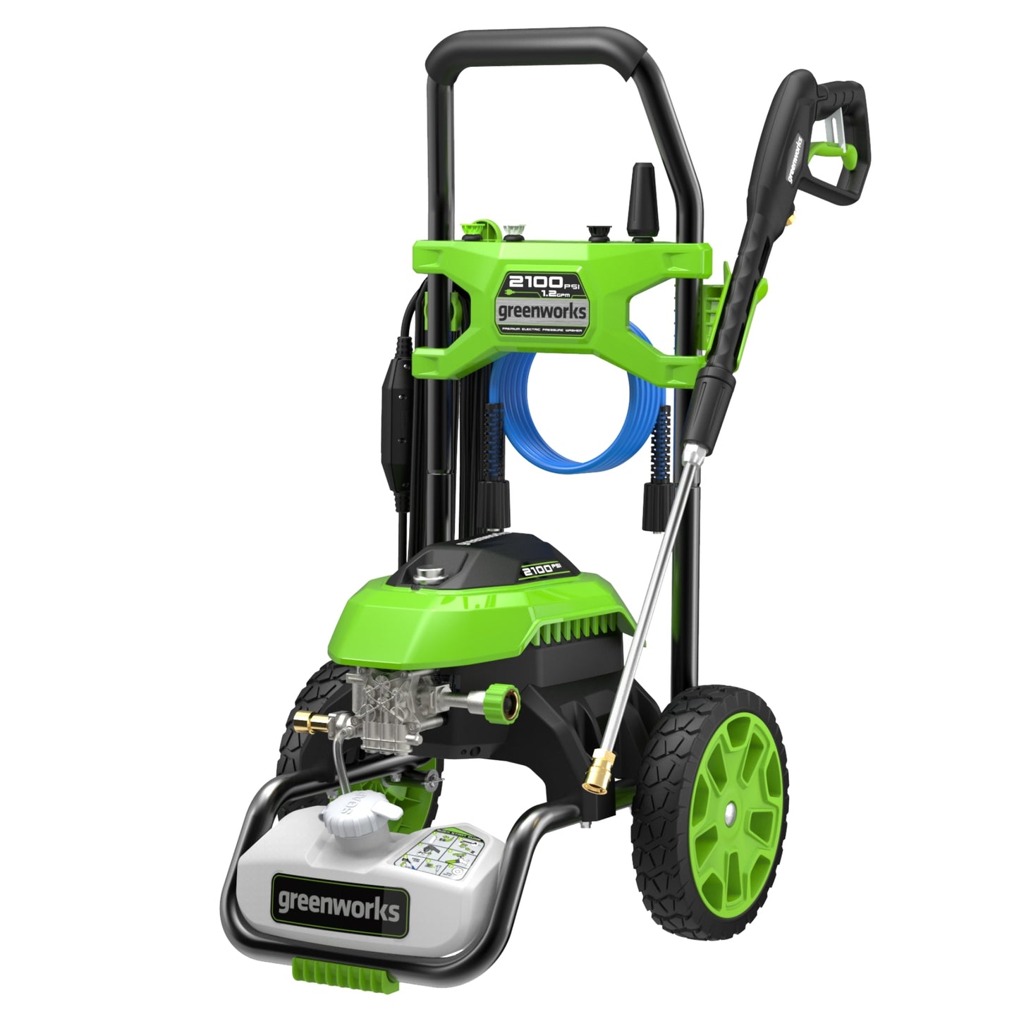 Greenworks 2100 PSI 1.2-GPM Cold Water Electric Pressure Washer with 4 Spray Tips GPW2100