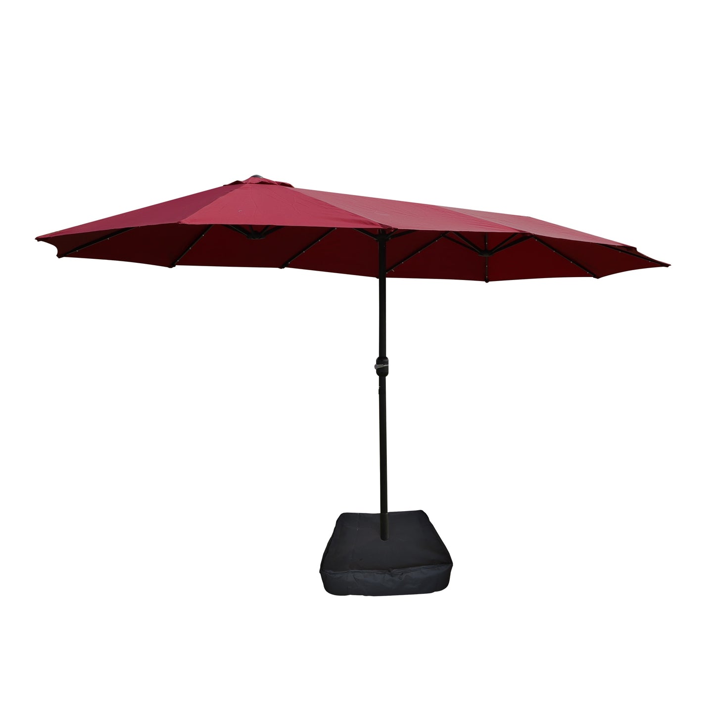 Damerin 15-Feet Steel Red Market Patio Umbrella with Base