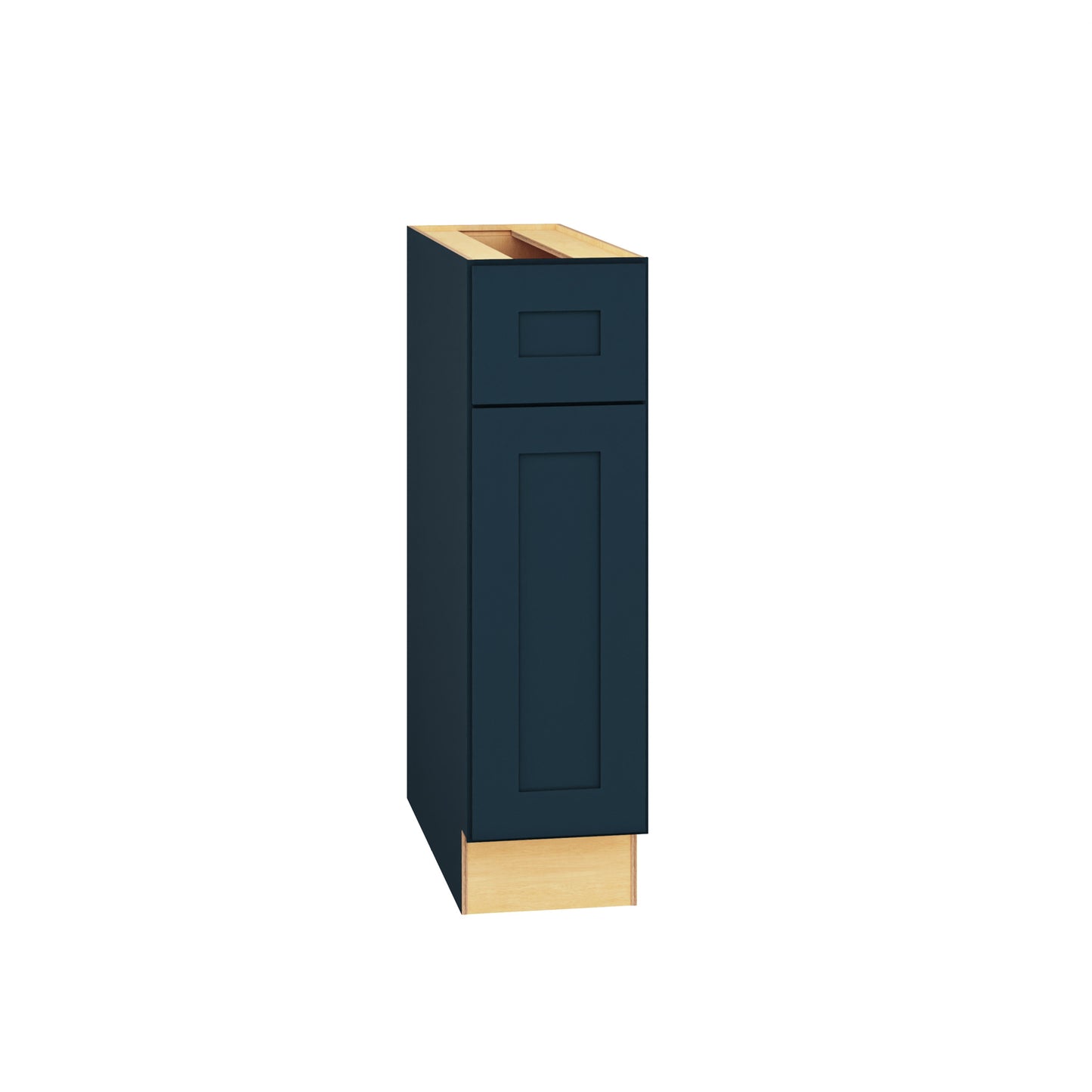 Diamond Express Jamestown 9-in W x 34.5-in H x 24-in D Regatta Blue Base Fully Assembled Plywood Cabinet Recessed Panel Shaker
