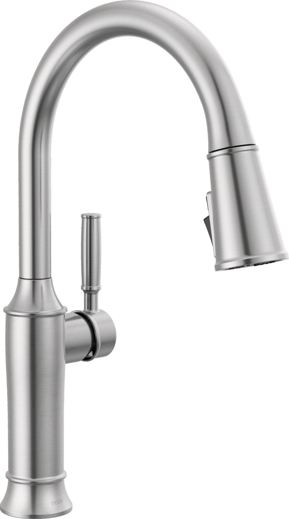 Delta Renaldi Lumicoat Arctic Stainless Single Handle Deck-mount Pull-out Kitchen Faucet with Sprayer