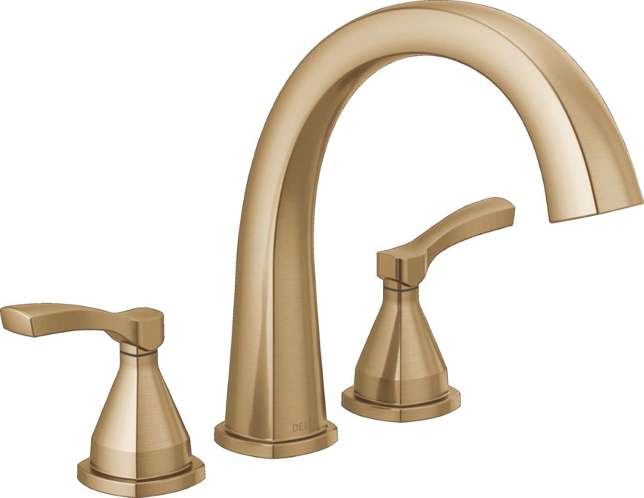 Delta Lumicoat Champagne Bronze 2-handle Deck-mount Roman High-arc Bathtub Faucet