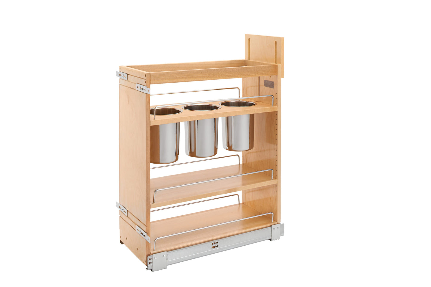 Rev-A-Shelf 448UT Series 10.12-Inches W x 25.5-Inches H x 21.65-Inches D 2 -Tier Cabinet-mount Light Brown Wood Soft Close Pull-out Utensil organizer