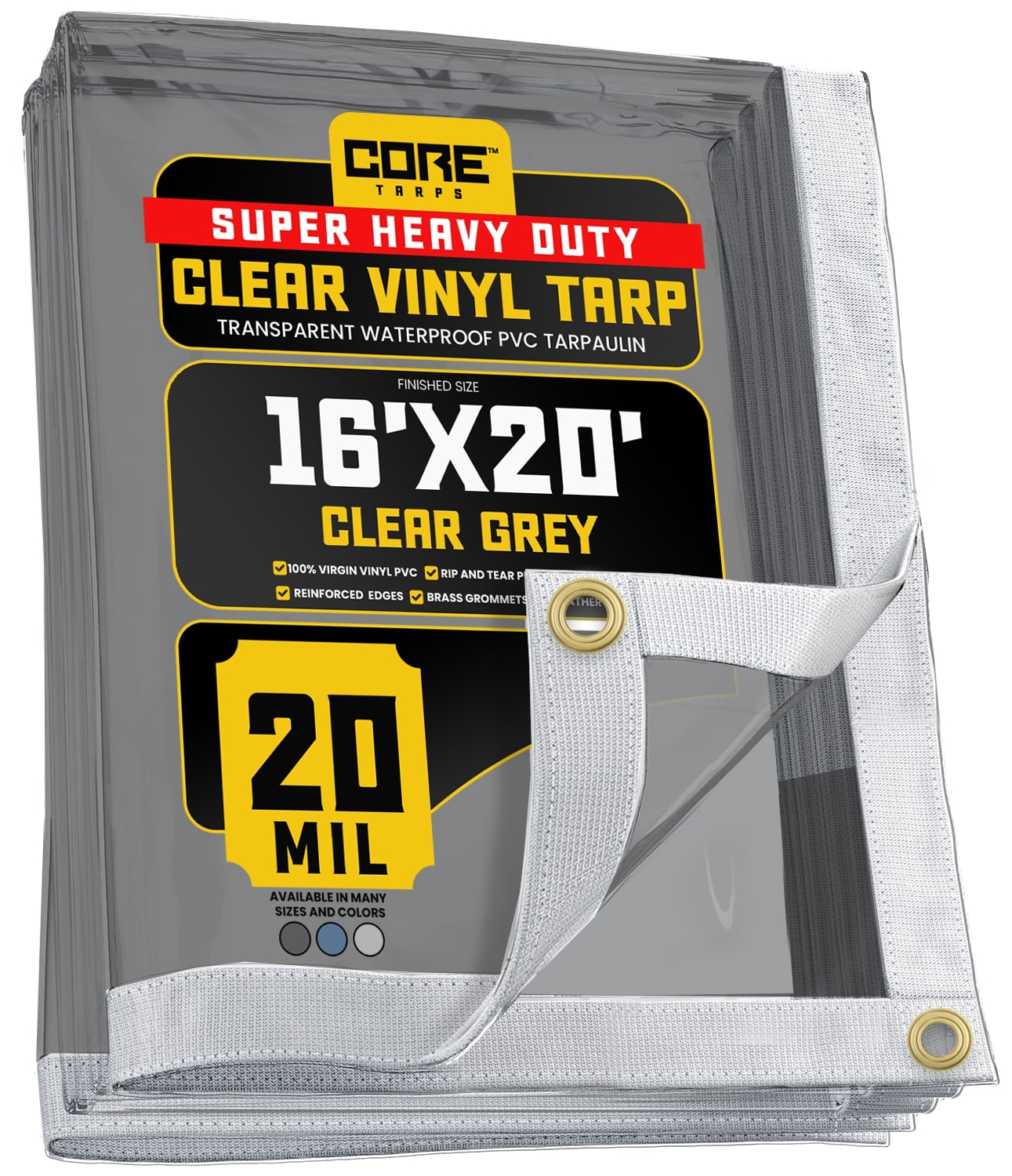 Core Tarps 16-ft x 20-ft Gray Commercial Vinyl 20-mil Tarp